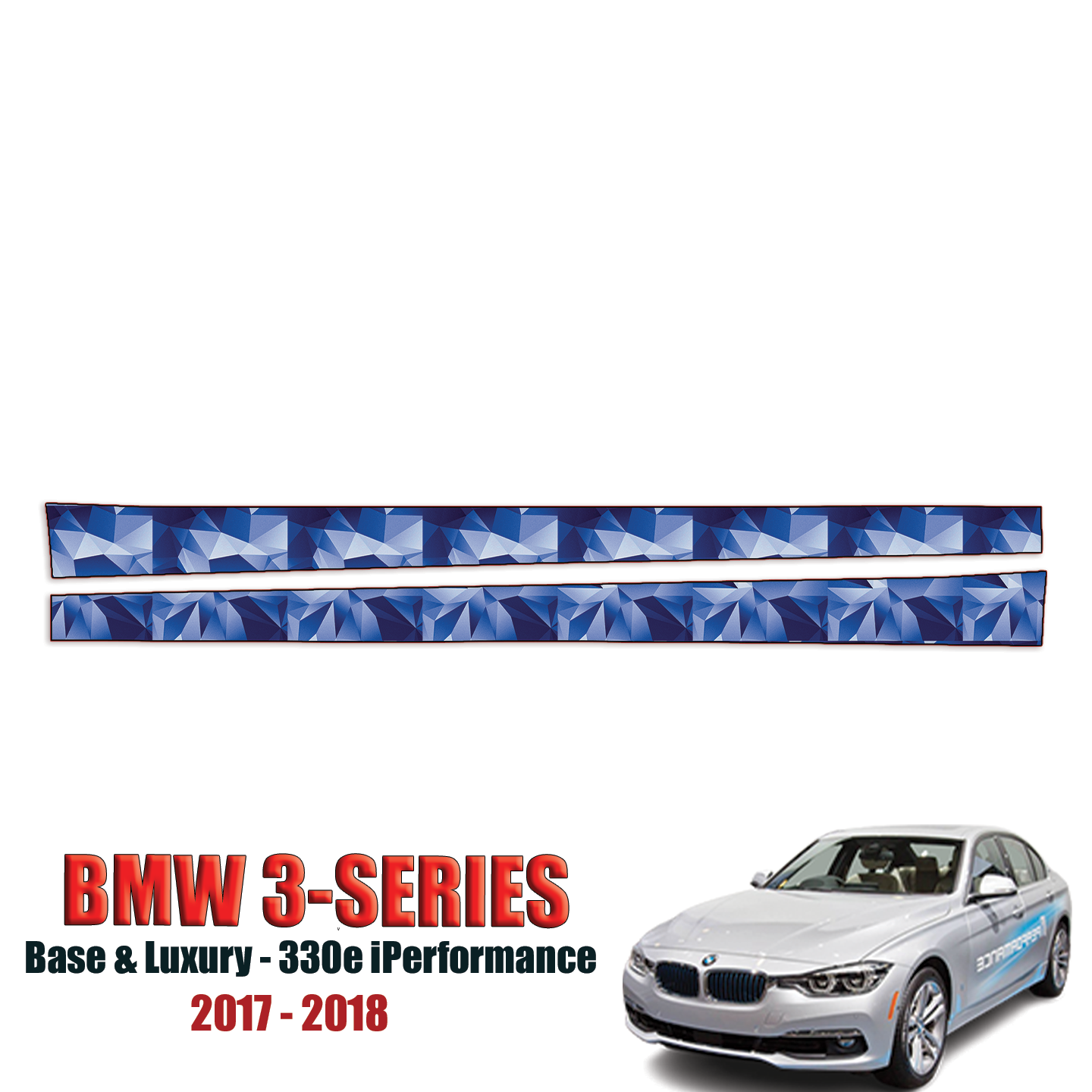 2017-2018 BMW 3-Series Base & Luxury 330e Performance Precut Paint Protection Kit Rocker Panels