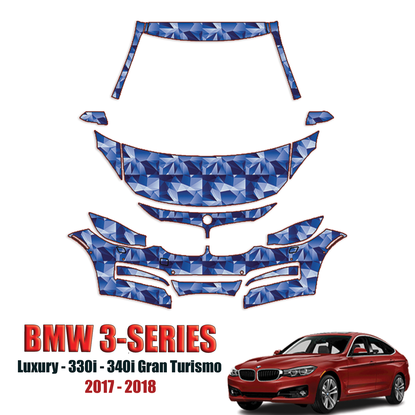 2017-2018 BMW 3 Series Precut Paint Protection PPF Kit – Partial Front