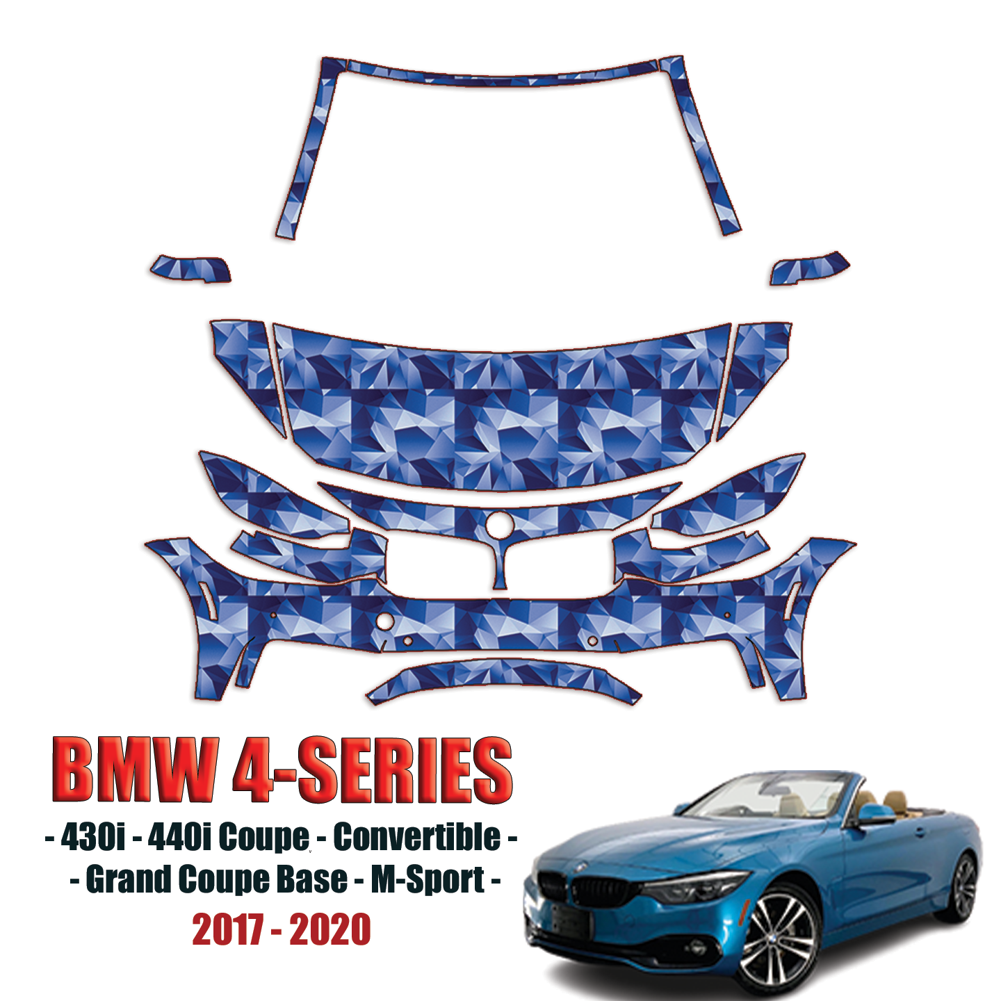 2017-2020 BMW 4 Series Precut Paint Protection PPF Kit – Partial Front