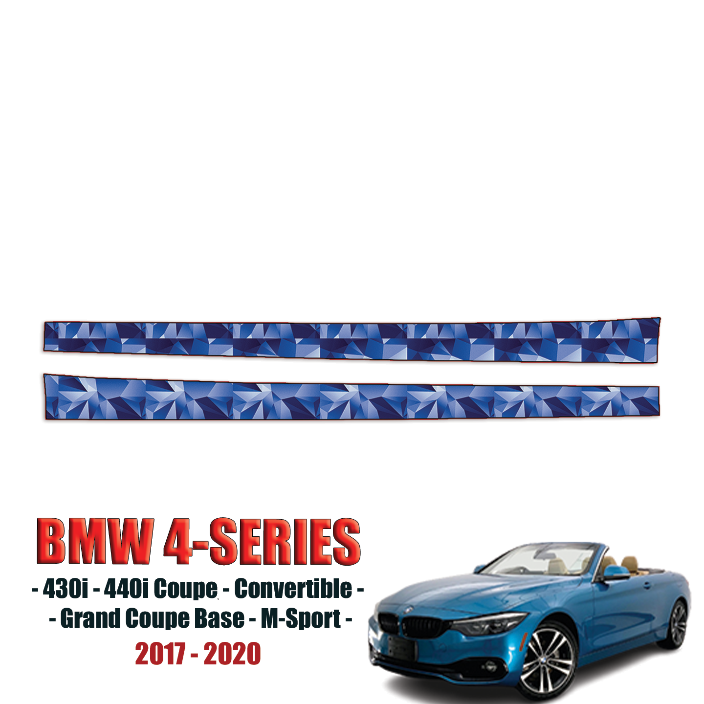 2017-2020 BMW 4-Series – 430i, 440i Coupe, Convertible, Grand Coupe M-Sport Precut Paint Protection Kit – Rocker Panels