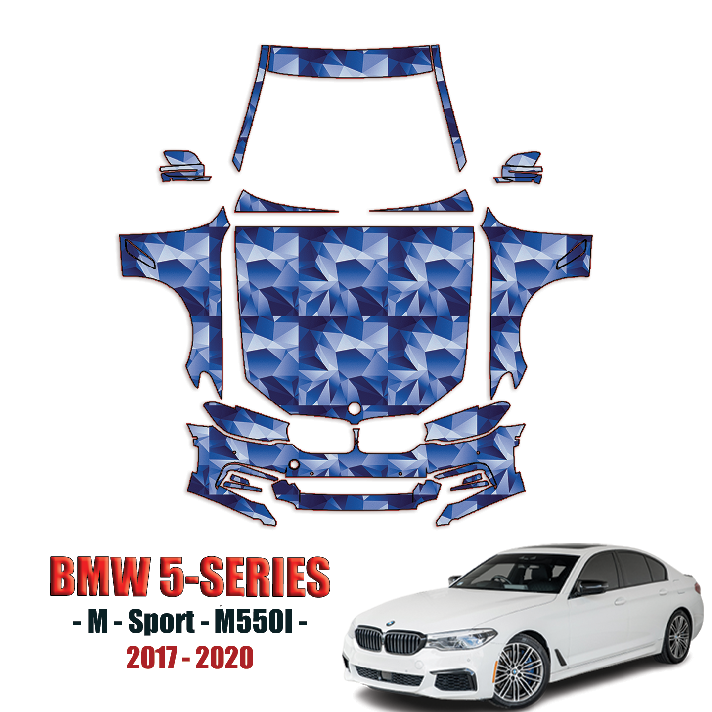 2017 BMW 5-Series 550 Gran Turismo M Sport Precut Paint Protection Kit – Full Front+