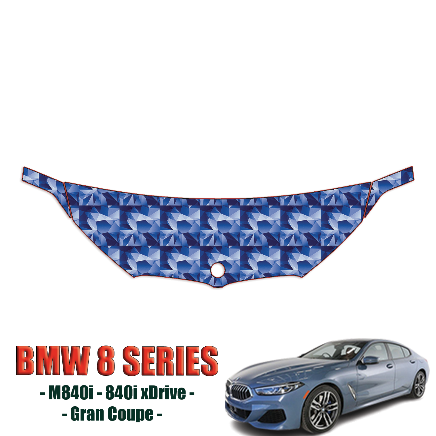 2020-2023 BMW 8 Series 840i, 840i xDrive Gran Coupe Precut Paint Protection Kit – Partial Hood + Fenders