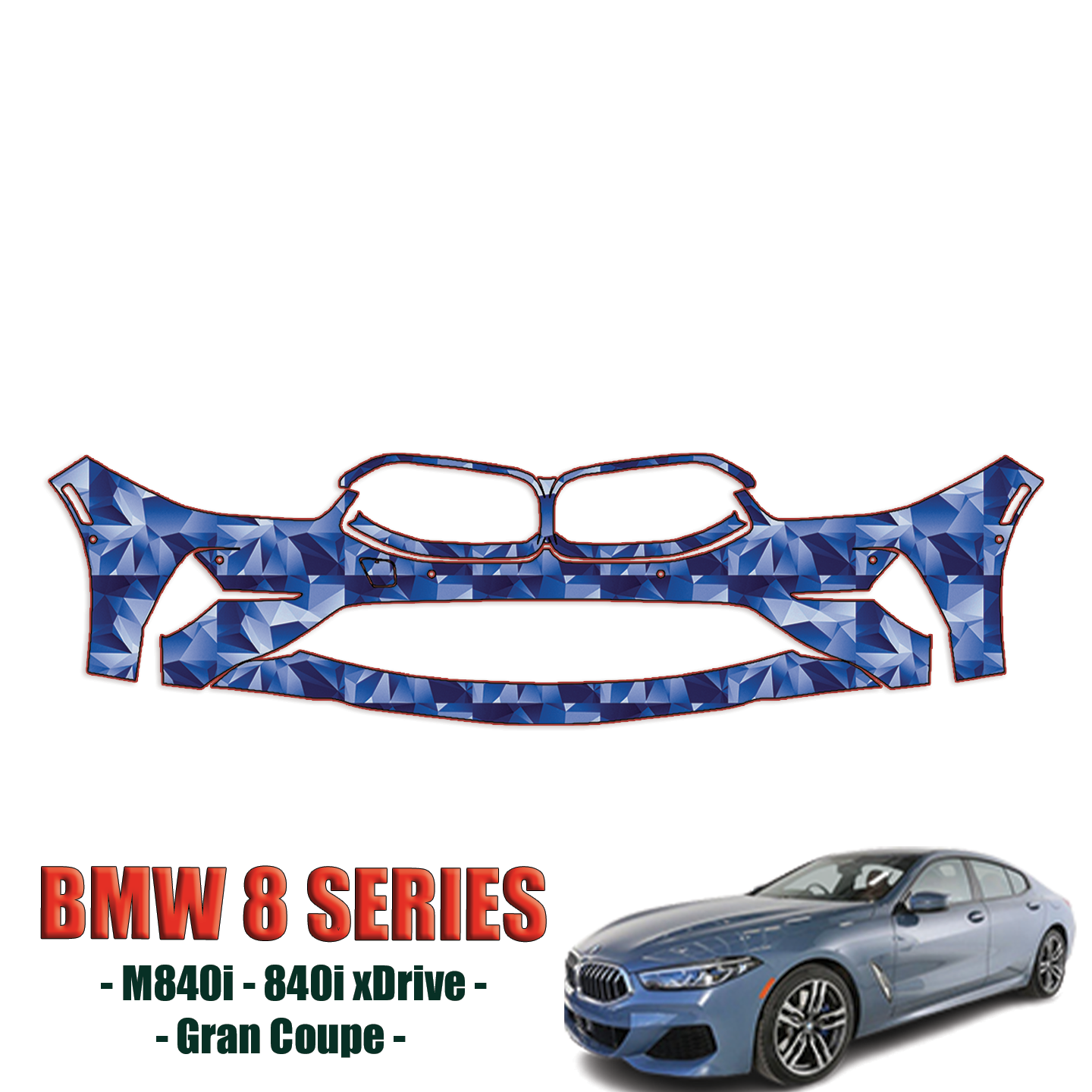 2020-2023 BMW 8 Series 840i Precut Paint Protection Kit – Front Bumper