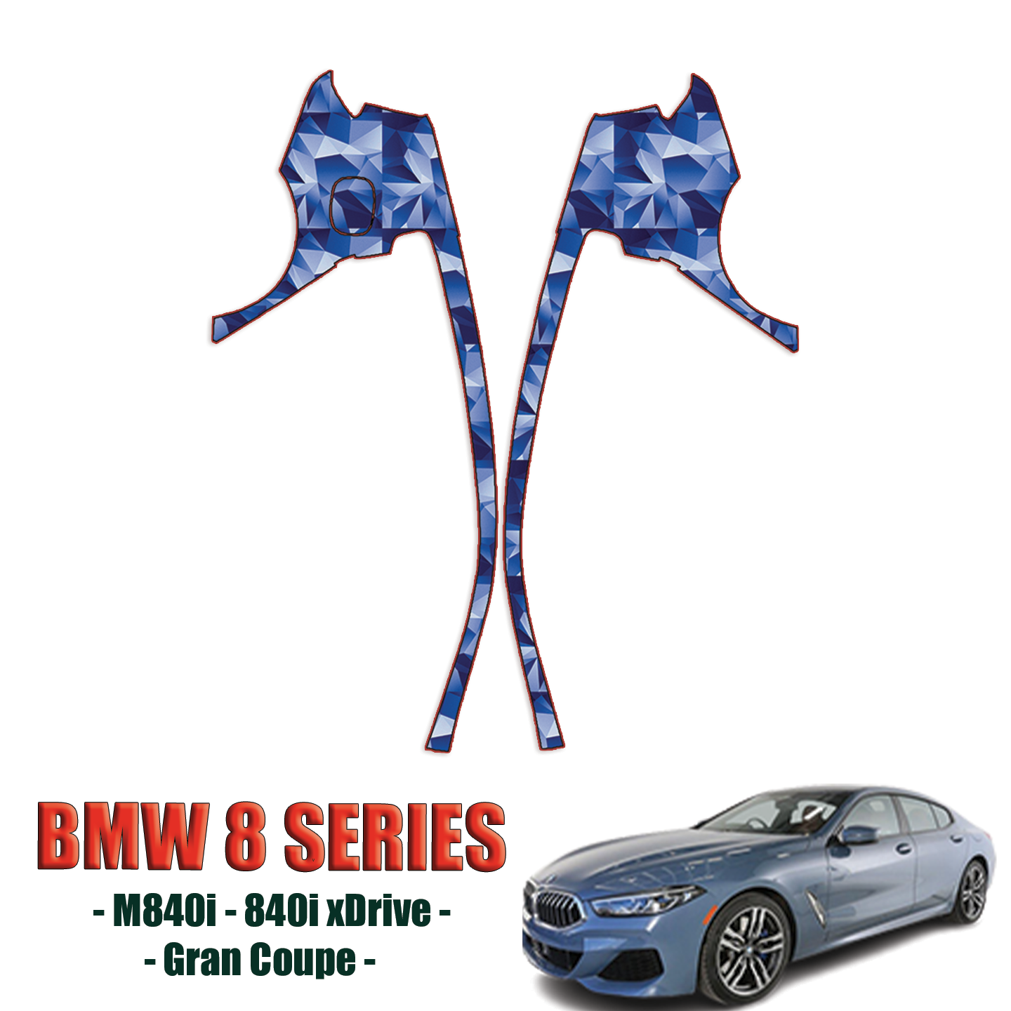 2020-2023 BMW 8 Series Gran Coupe 840i, 840 xDrive Precut Paint Protection Kit – Quarter Panels