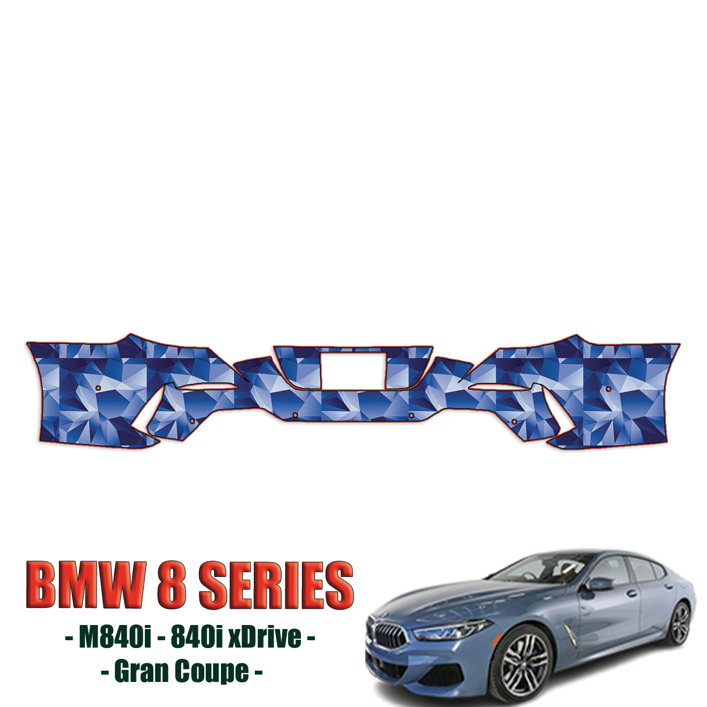 2020-2023 BMW 8 Series Gran Coupe 840i, 840 xDrive Precut Paint Protection Kit – Rear Bumper
