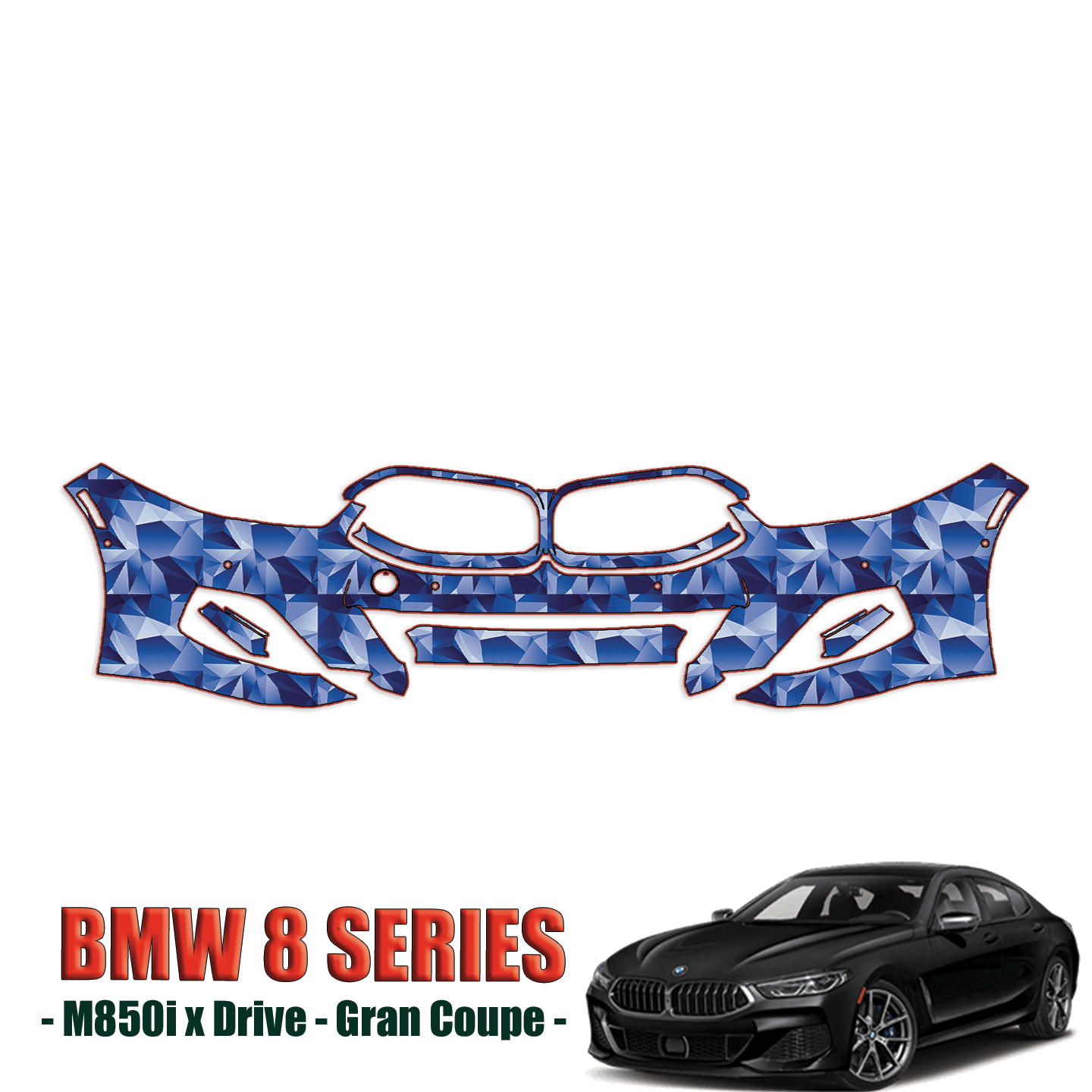 2020-2023 BMW 8 Series M850i Precut Paint Protection Kit – Front Bumper
