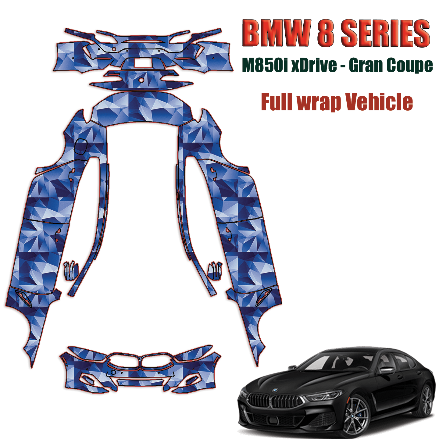  2020-2023 BMW 8 Series Gran Coupe M850i xDrive Precut Paint Protection Kit – Full Wrap Vehicle