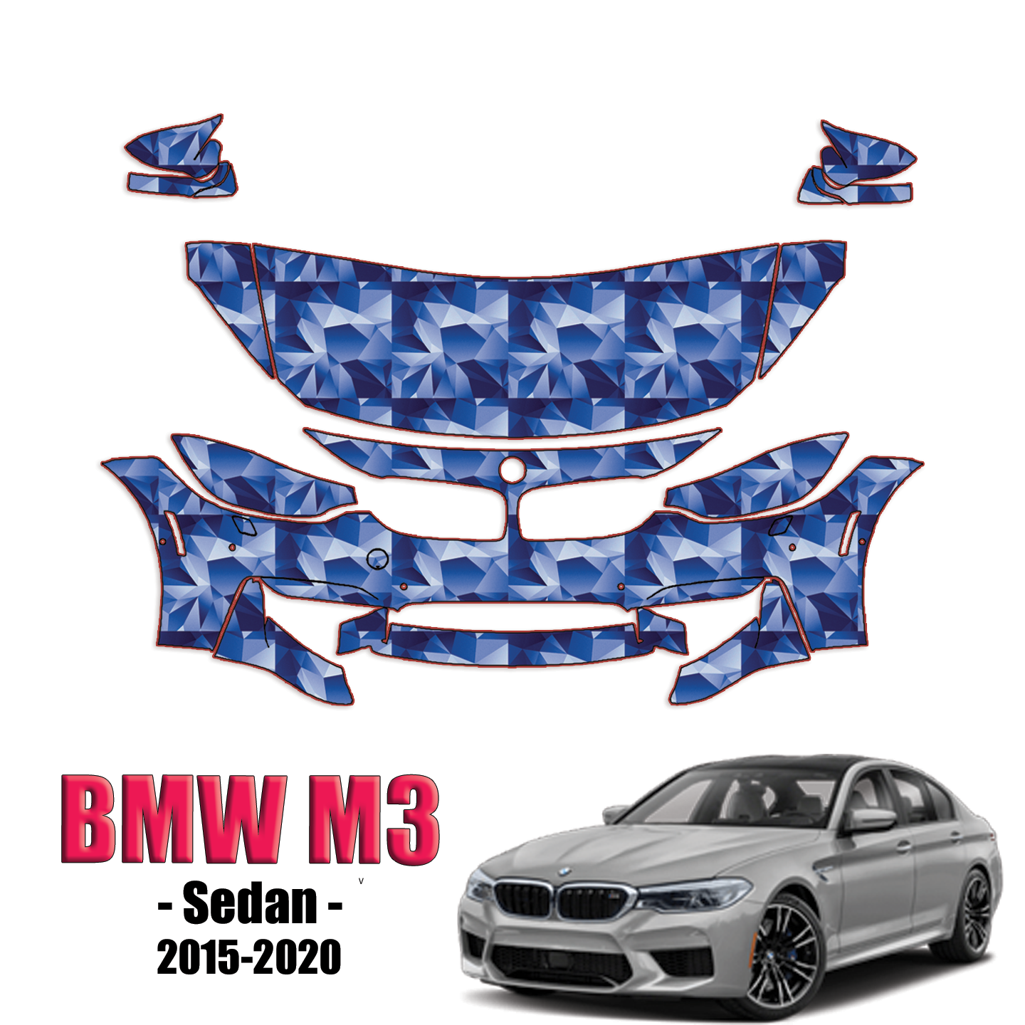 2015 – 2020 BMW M3 – Paint Protection Kit – Partial Front