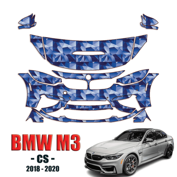 2018 – 2020 BMW M3 – CS Pre-Cut Paint Protection Kit (PPF) – Partial Front