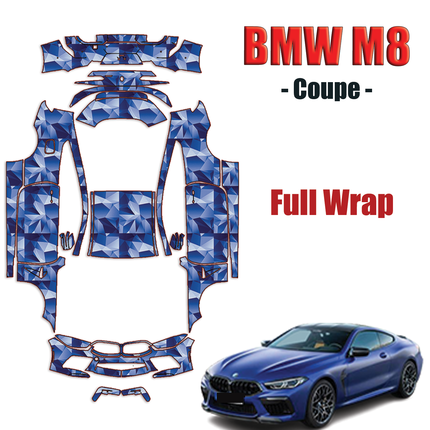  2020-2024 BMW M8 Coupe Precut Paint Protection PPF Kit – Full Wrap Vehicle