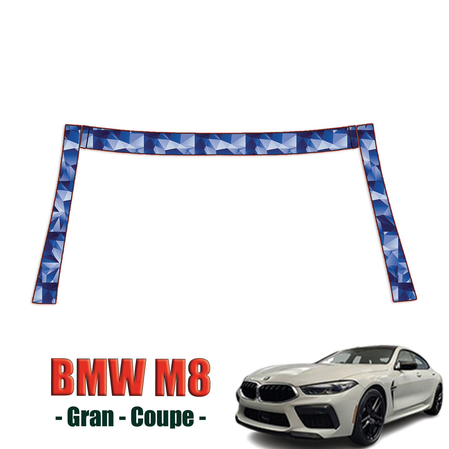2020-2024 BMW M8 Gran Coupe Pre Cut Paint Protection Kit – A Pillars + Rooftop
