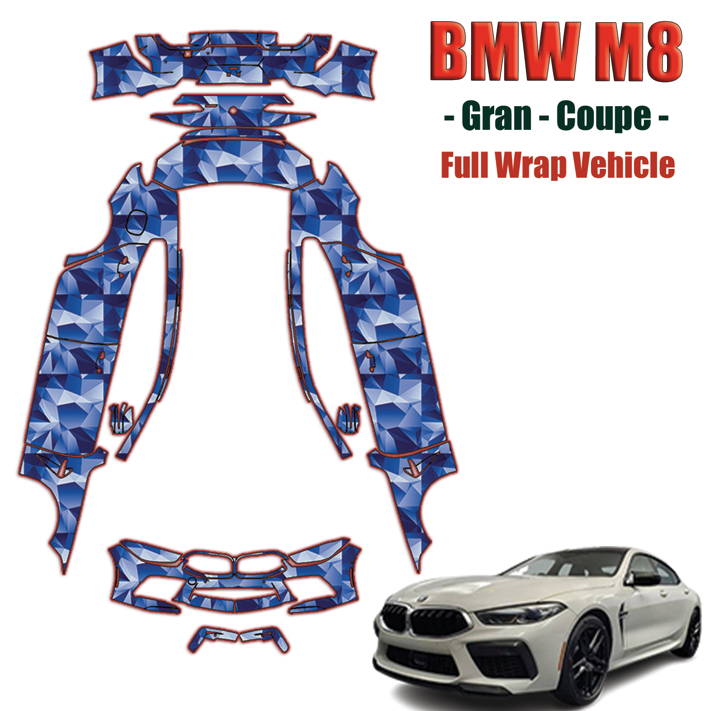  2020-2024 BMW M8 Gran Coupe Precut Paint Protection Kit – Full Wrap Vehicle