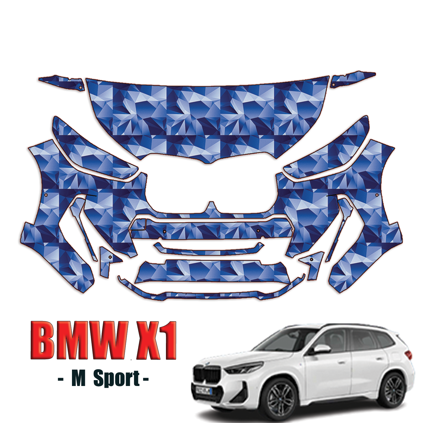 2023-2024 BMW X1 xDrive28i Precut Paint Protection PPF Kit – Partial Front