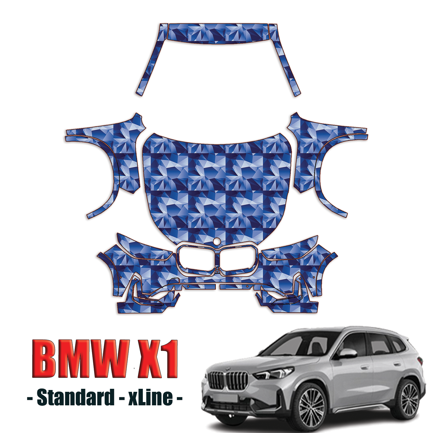 2023-2024 BMW X1 Standard xLine Precut Paint Protection Kit – Full Front + A Pillars + Rooftop