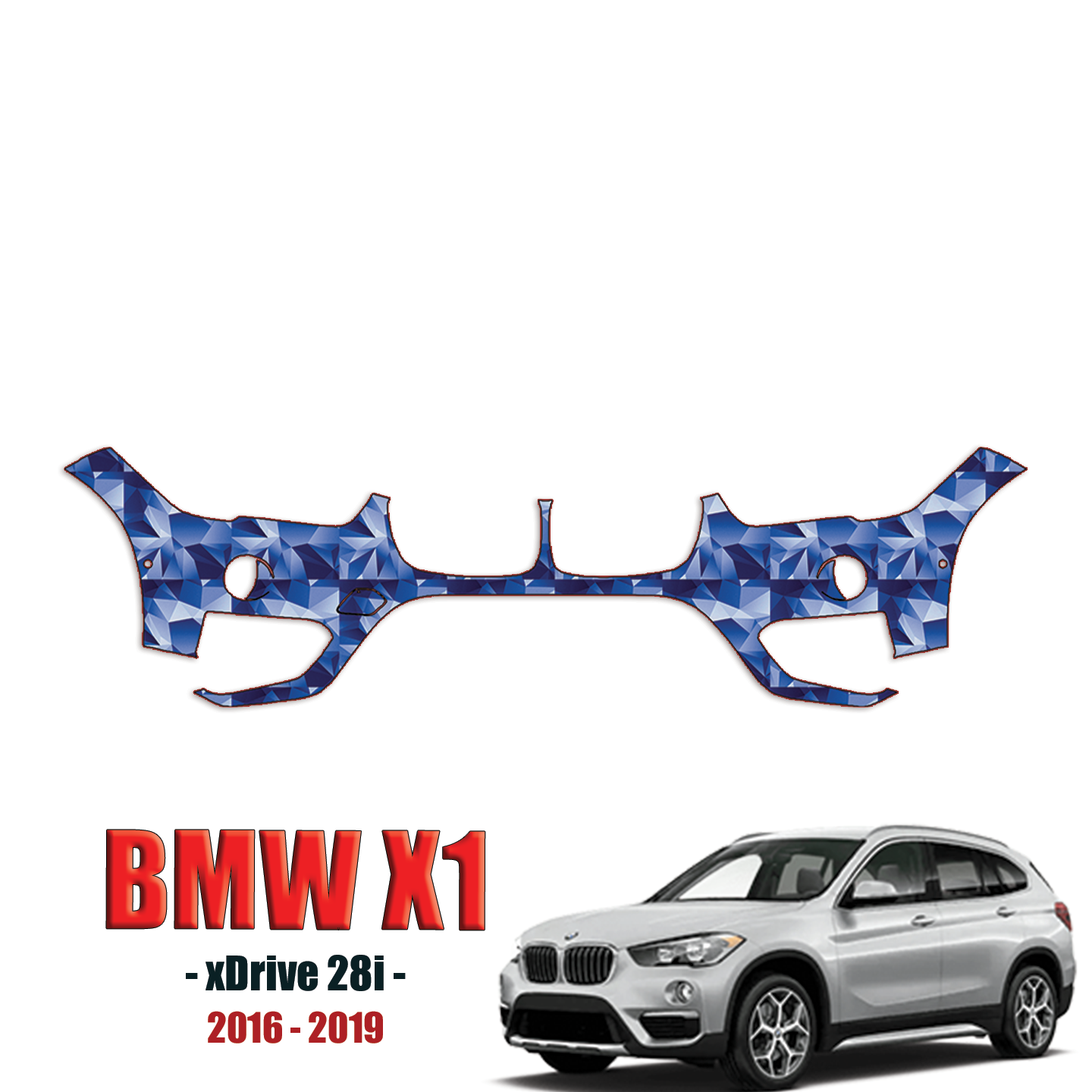2016-2019 BMW X1 xDrive28i Precut Paint Protection PPF Kit – Front Bumper