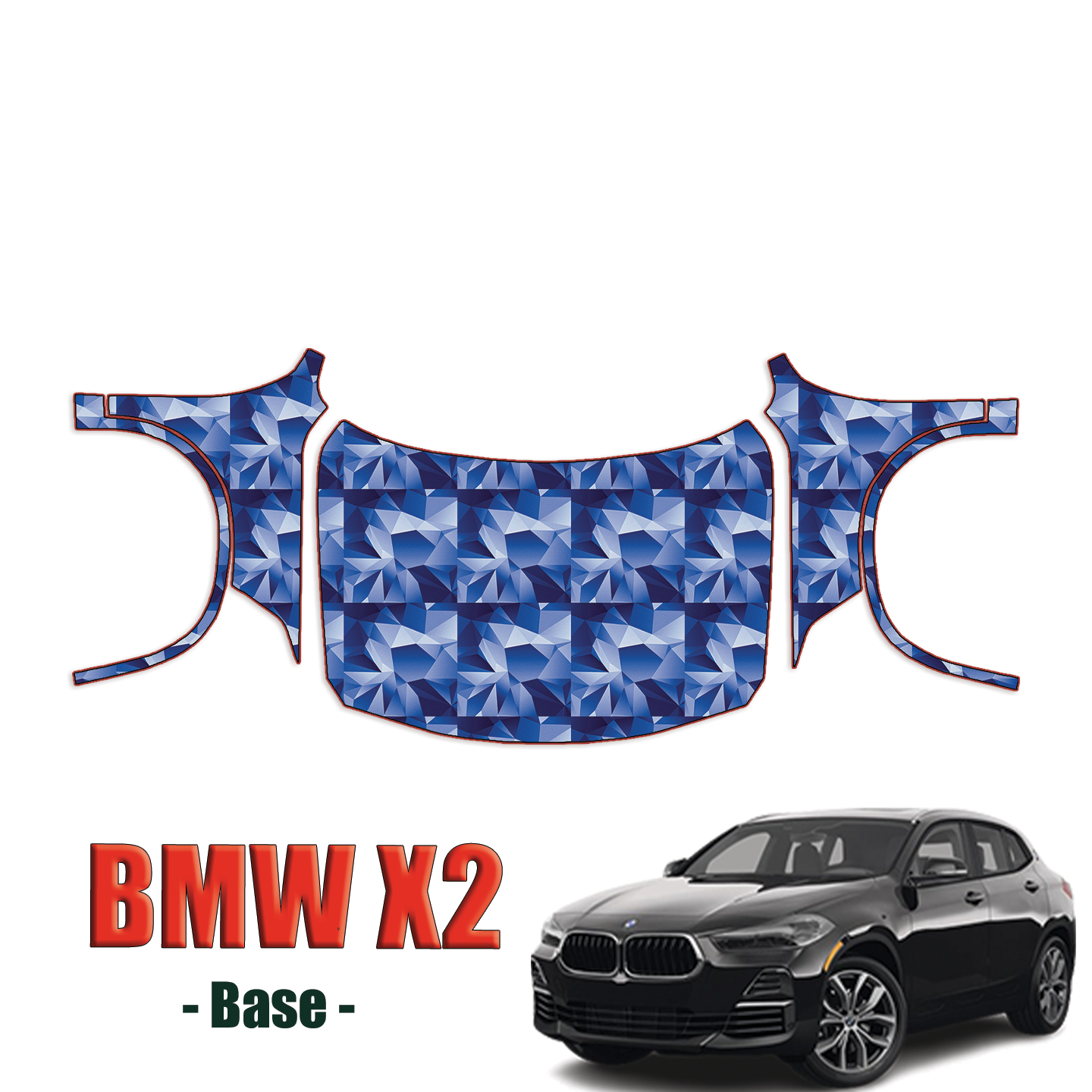 2018-2023 BMW X2 – Base Precut Paint Protection Kit – Full Hood + Fenders