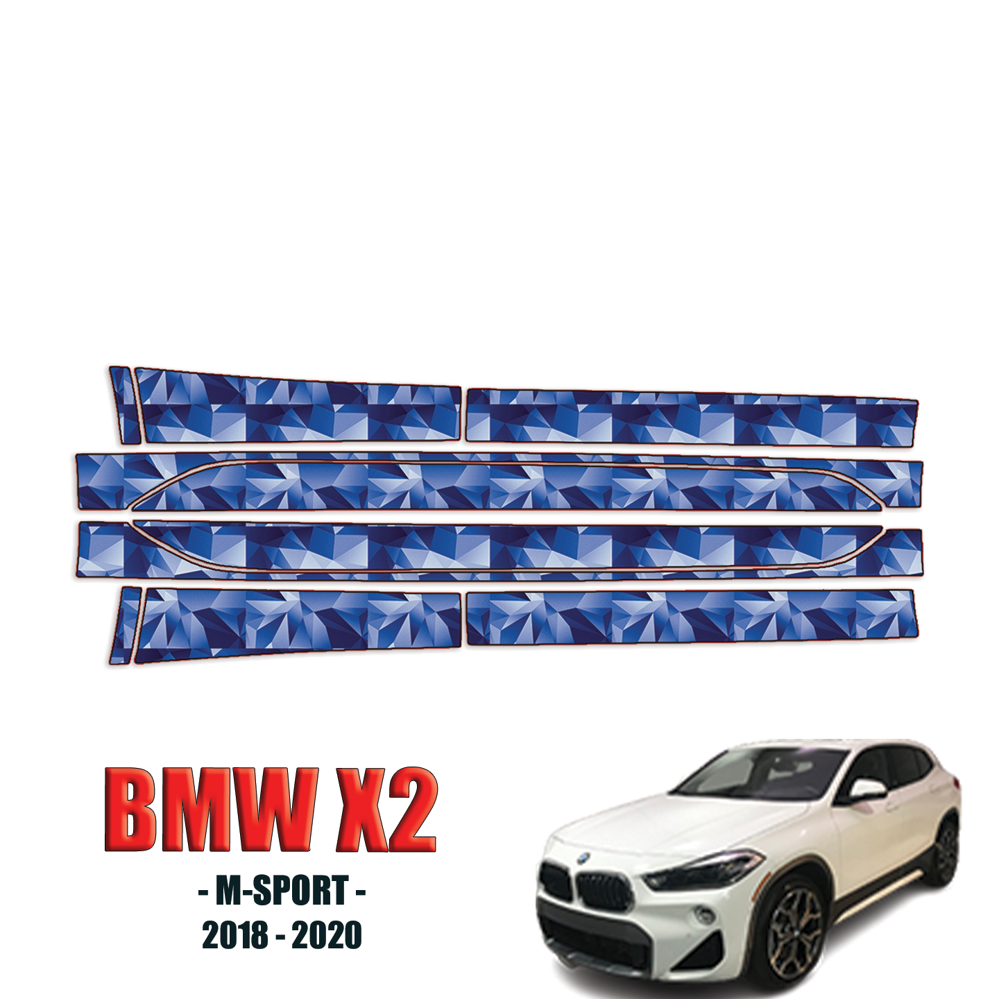 2018-2020 BMW X2 – M-Sport Precut Paint Protection Film – Rocker Panels