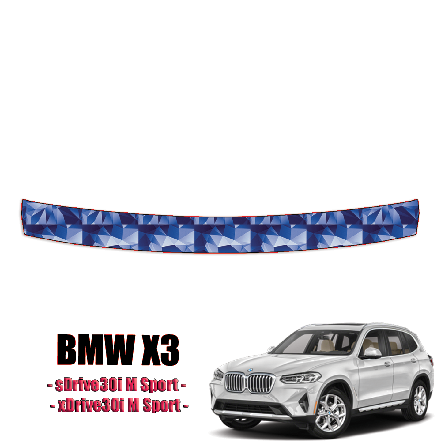 2022-2024 BMW X3 –  sDrive30i M Sport, xDrive30i M Sport Precut Paint Protection Kit – Bumper Step