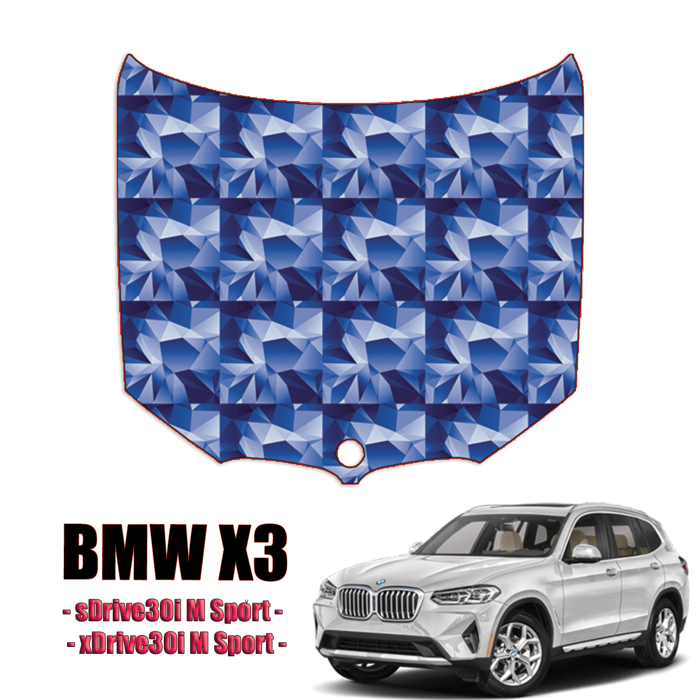 2022-2023 BMW X3 –  sDrive30i M Sport, xDrive30i M Sport Paint protection Kit – Full Hood