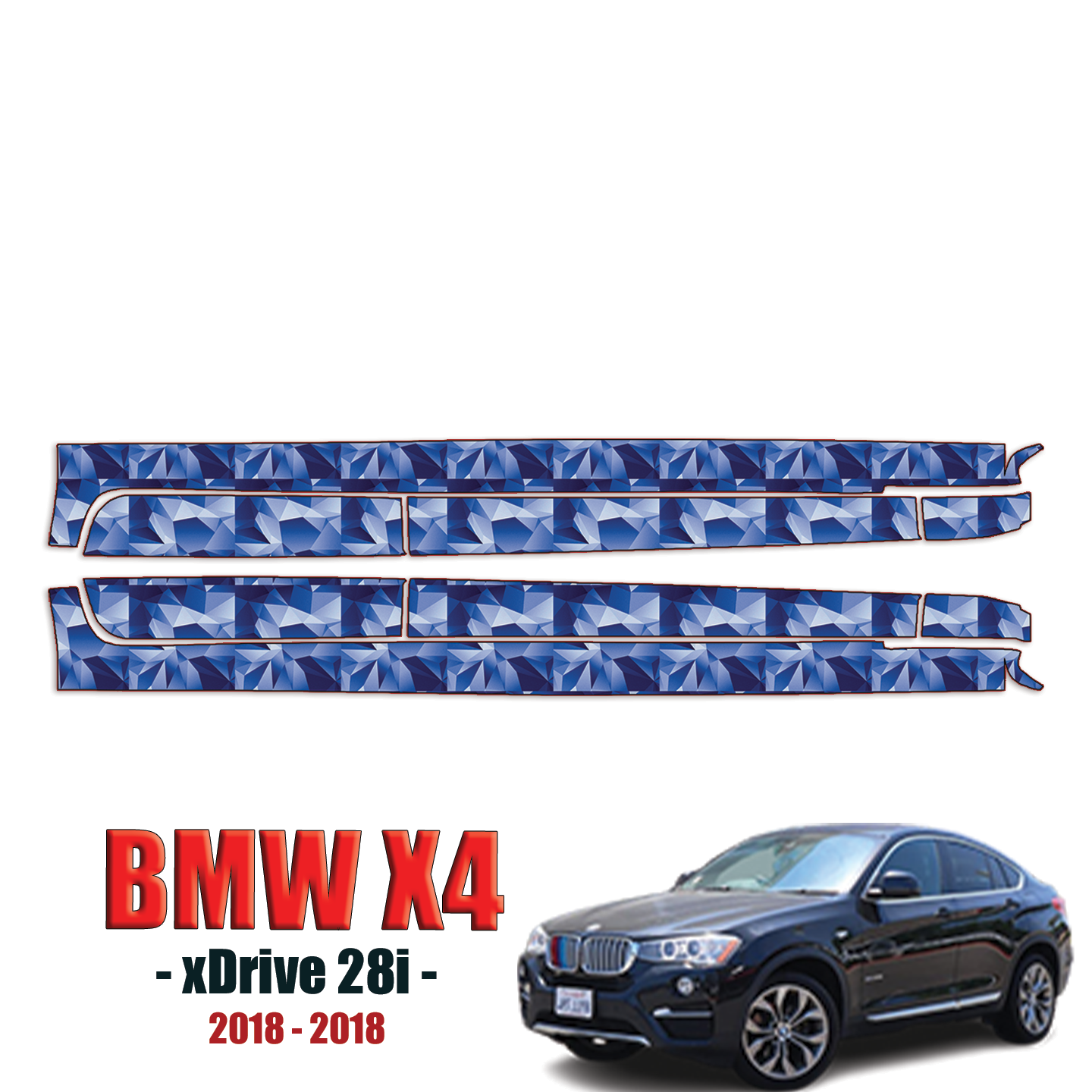 2018-2018 BMW X4 – xDrive28i Precut Paint Protection Film – Rocker Panels