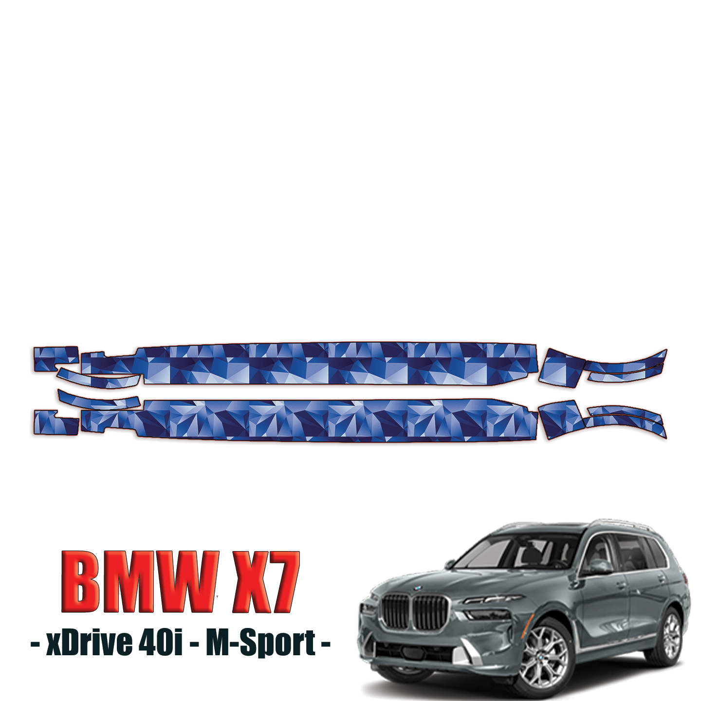 2023-2024 BMW X7 – xDrive 40i, M-Sport Precut Paint Protection Kit – Rocker Panels