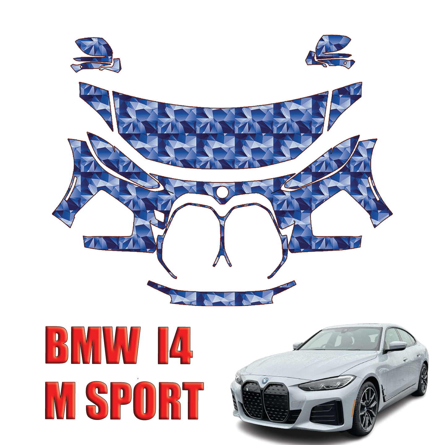 2024-2025 BMW i4 M-Sport Precut Paint Protection PPF Kit – Partial Front
