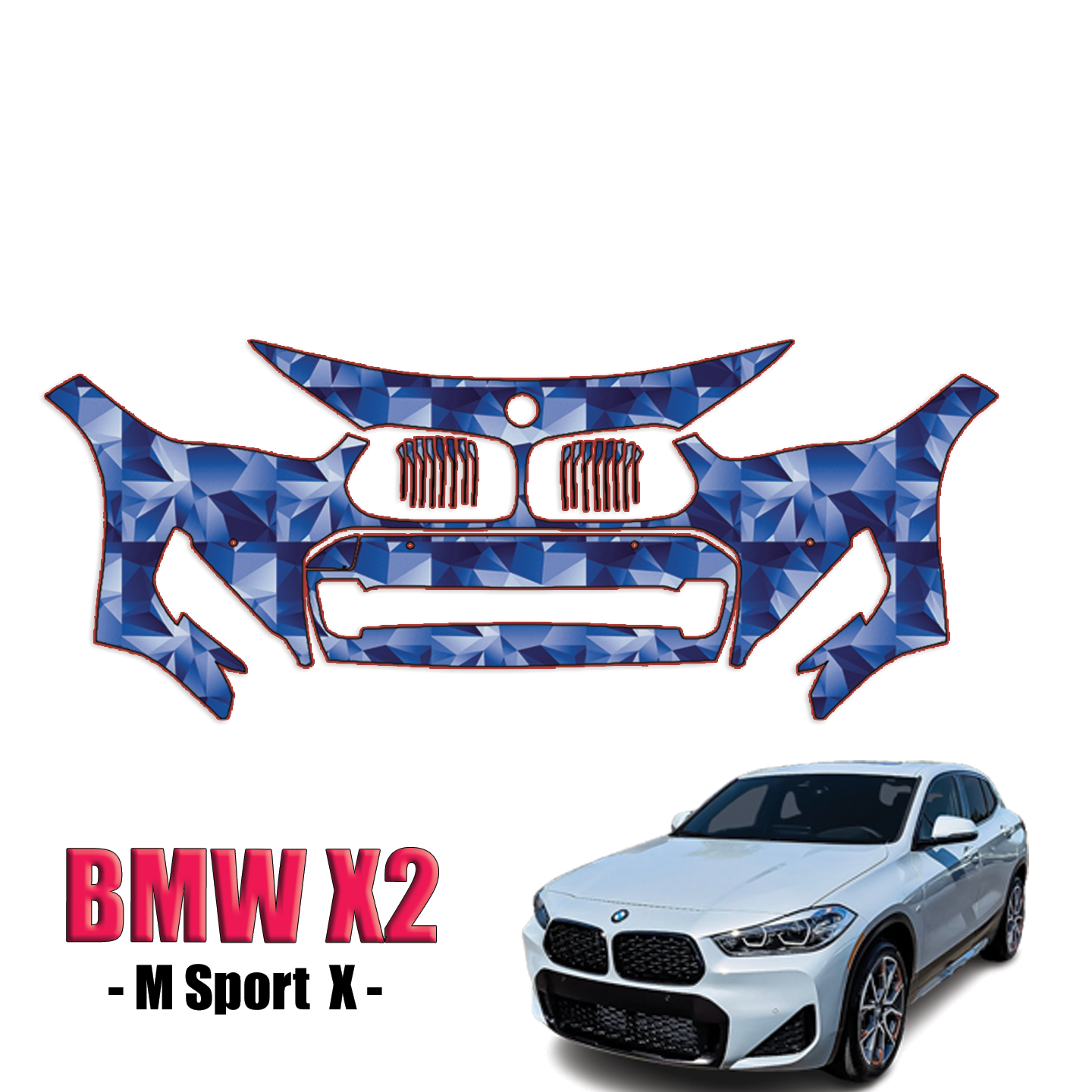 2021-2023 BMW X2 – M-Sport X Precut Paint Protection Kit – Front Bumper