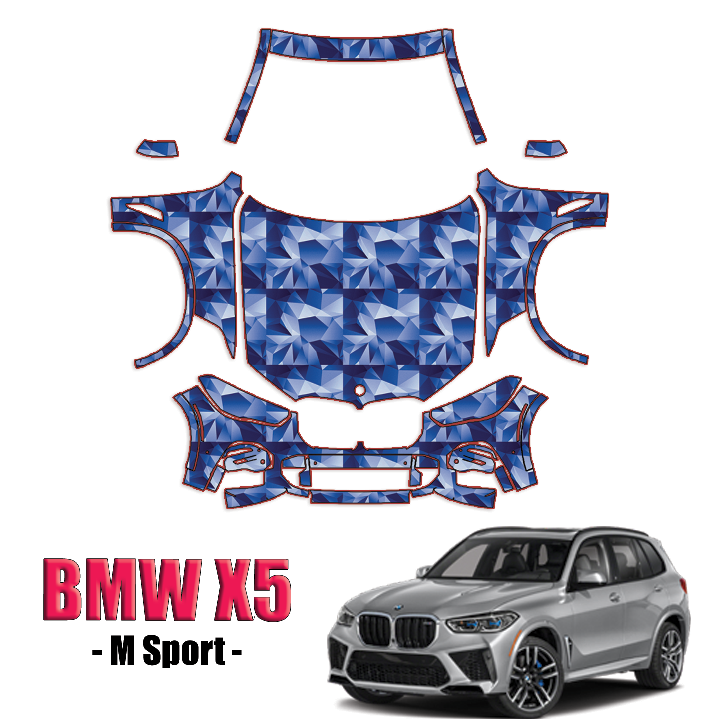 2019-2023 BMW X5 – M-Sport Precut Paint Protection Kit – Full Front