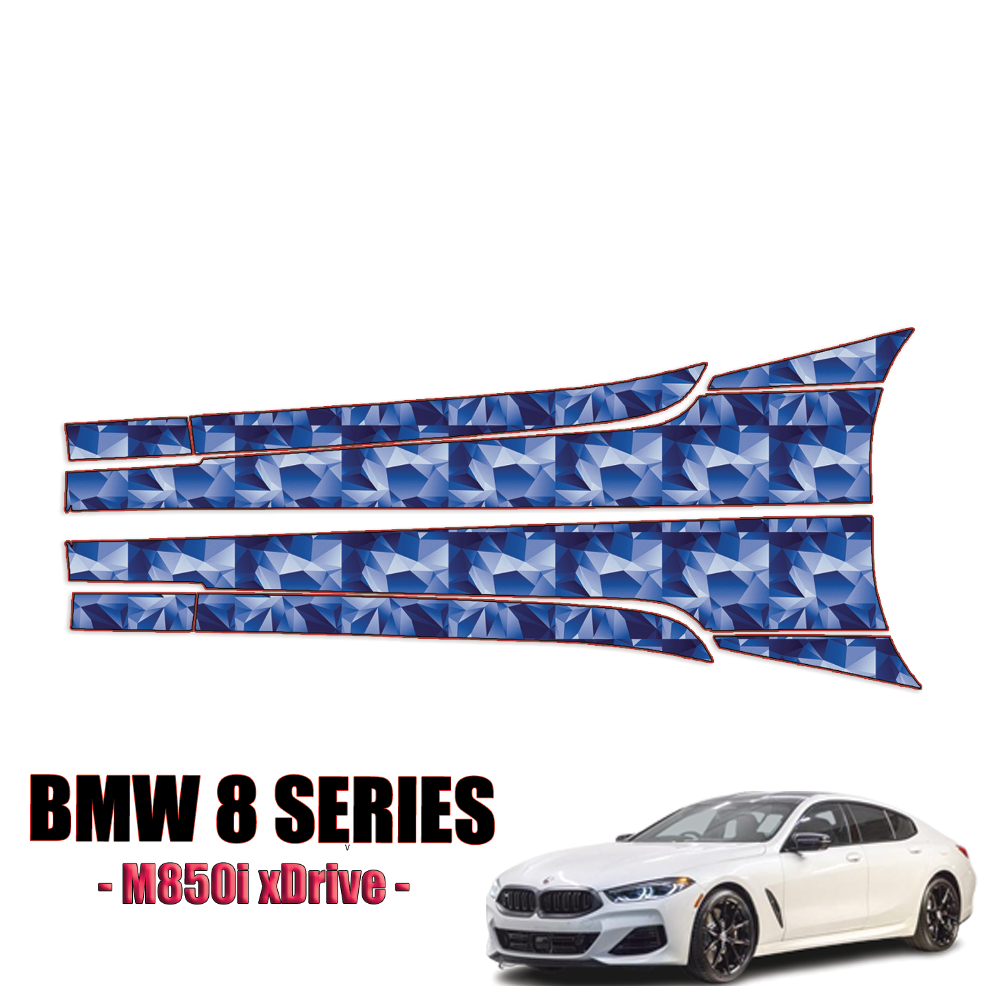2019-2024 BMW 8 Series – M850i xDrive Precut Paint Protection Kit – Rocker Panels