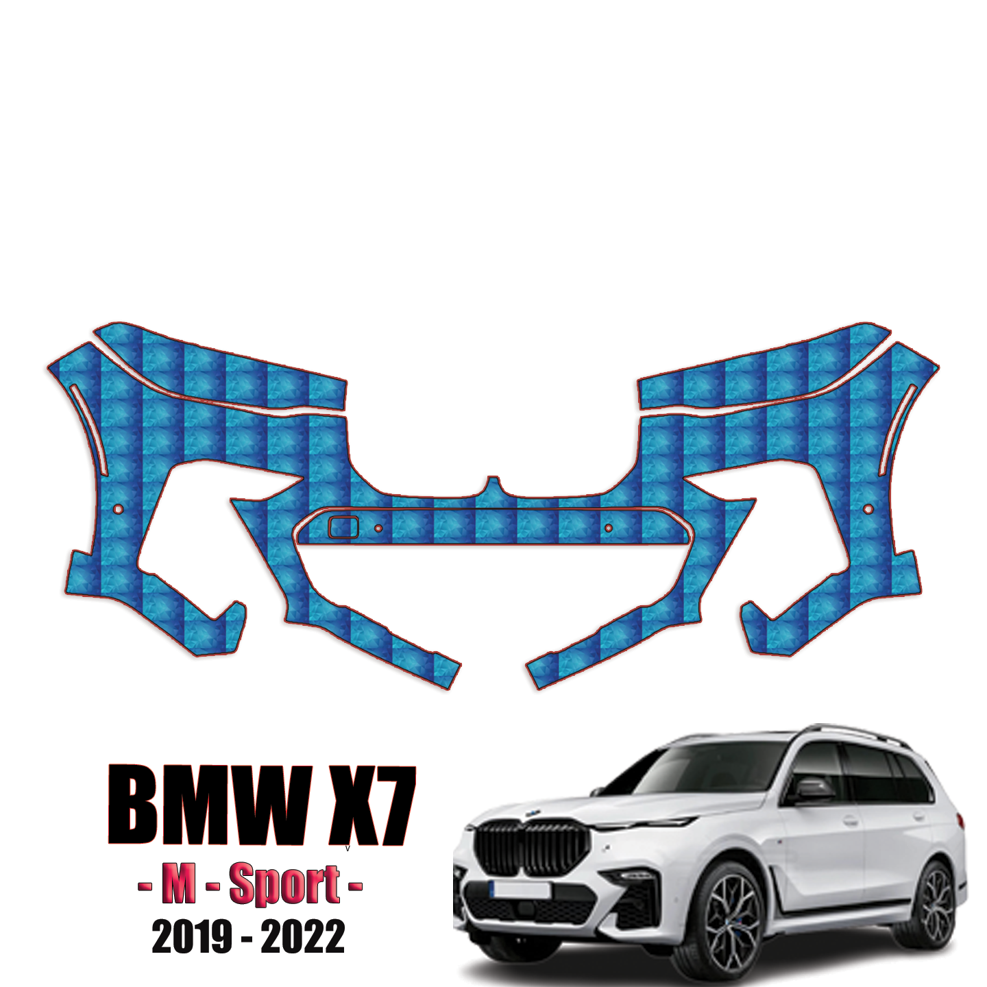 2019-2024 BMW X7 – M-Sport Precut Paint Protection Kit – Front Bumper