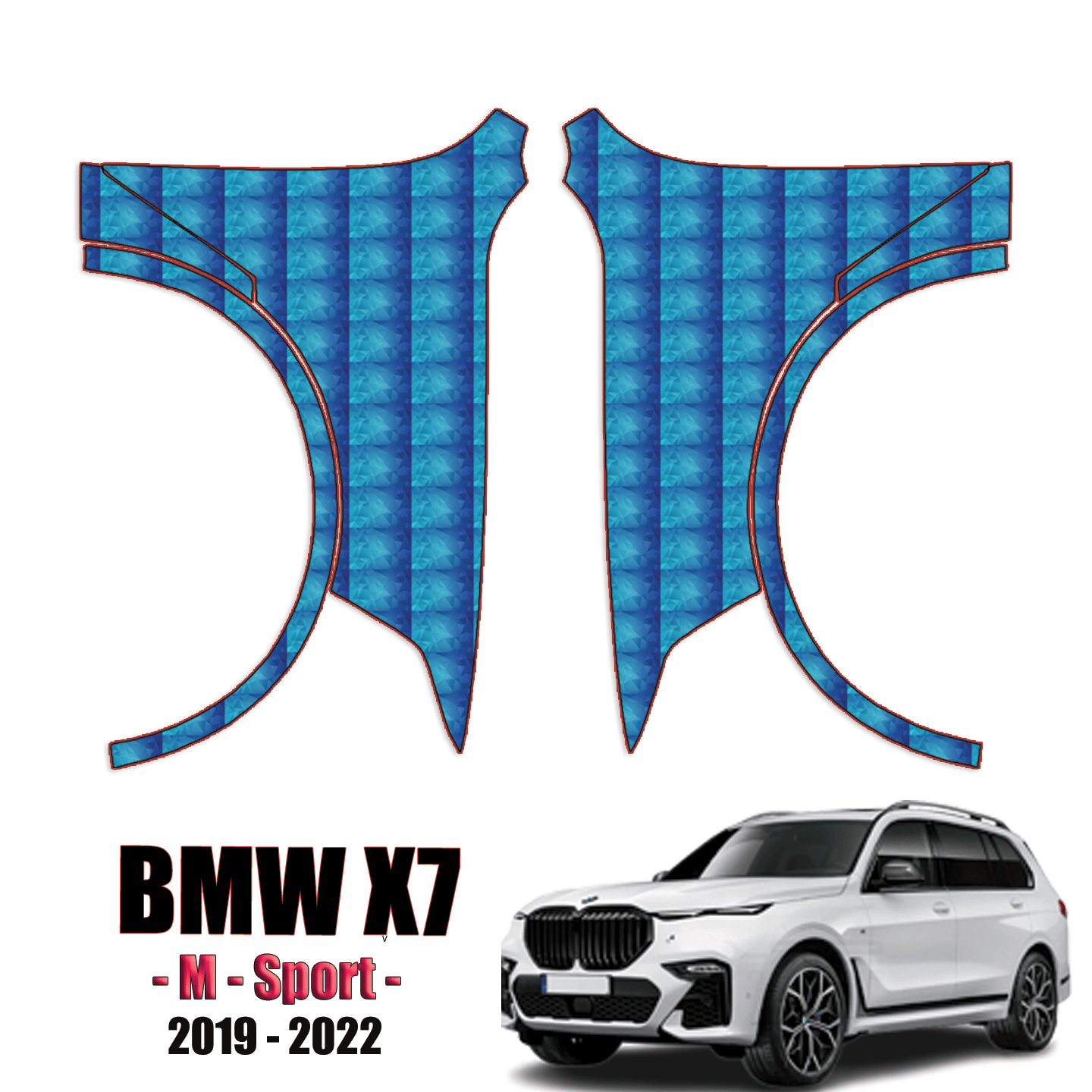 2019-2023 BMW X7 – M-Sport Precut Paint Protection Kit – Full Front Fenders