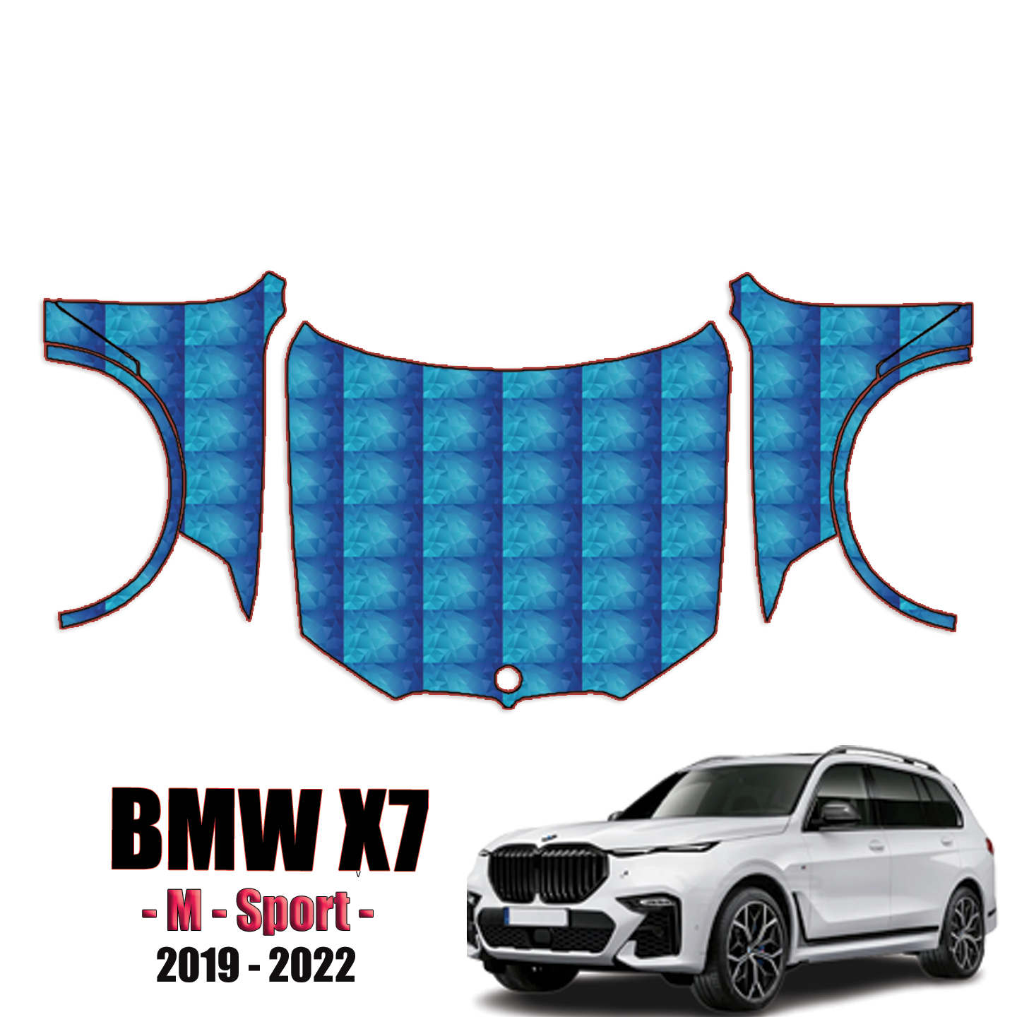 2019-2023 BMW X7 – M-Sport Precut Paint Protection Kit – Full Hood + Fenders