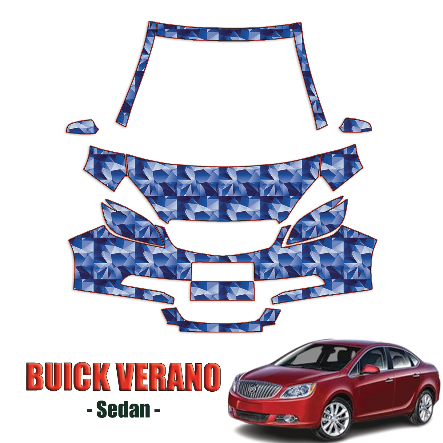 2012-2015 Buick Verano Precut Paint Protection PPF Kit – Partial Front+