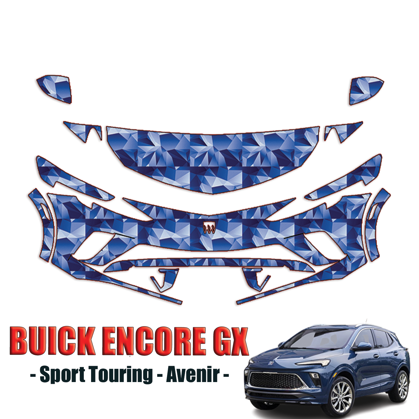 2024-2025 Buick Encore Precut Paint Protection PPF Kit – Partial Front