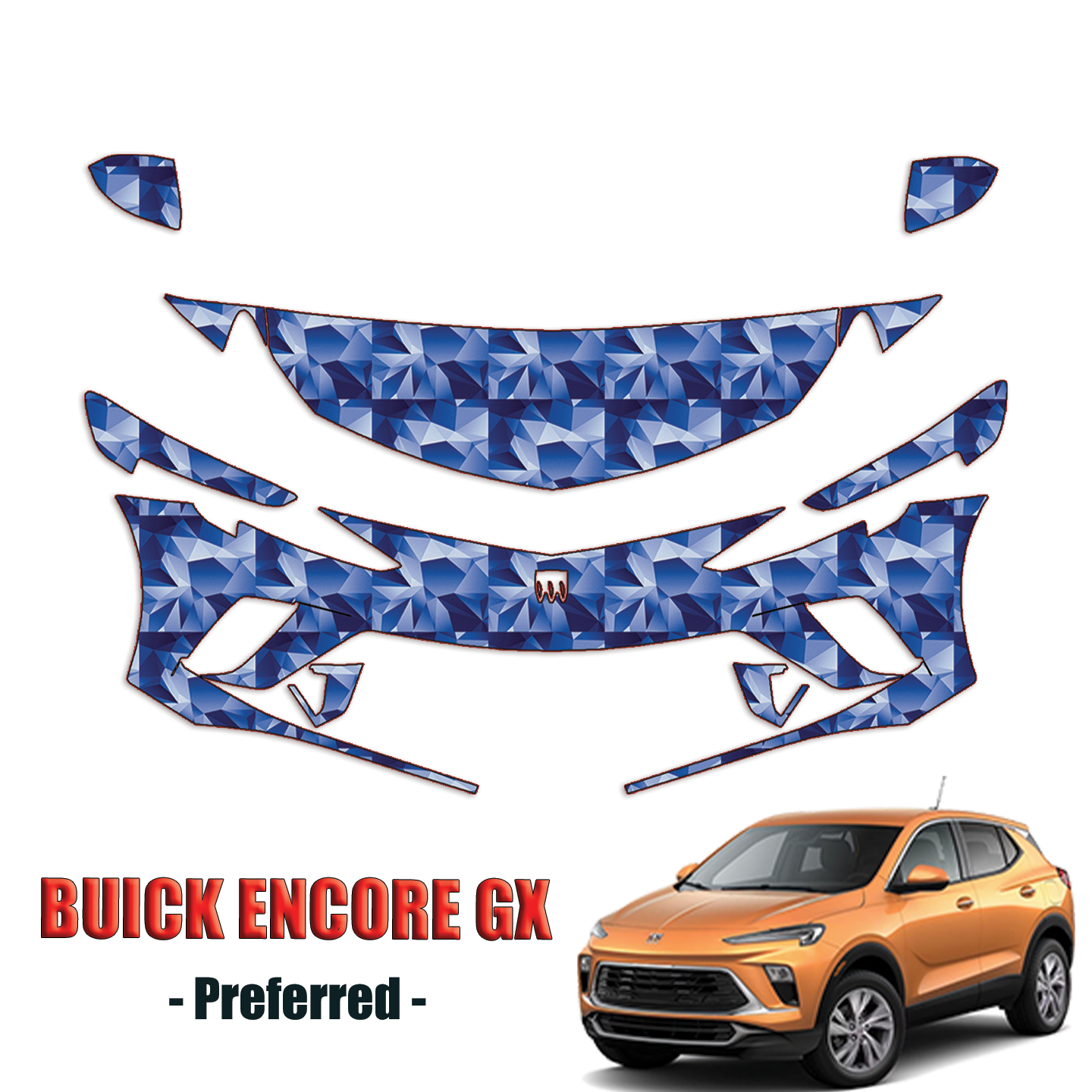 2024-2025 Buick Encore Precut Paint Protection PPF Kit – Partial Front