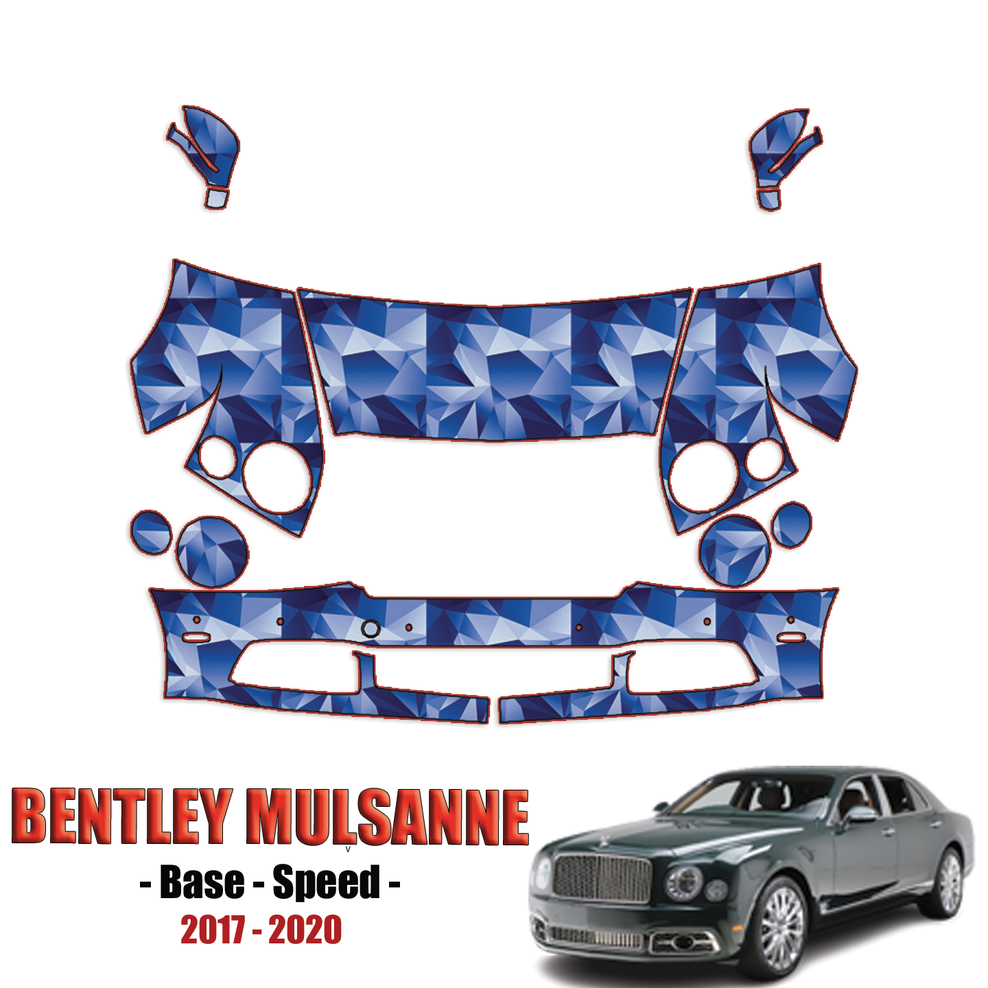 2017-2020 Bentley Mulsanne – Base, Speed Pre-Cut Paint Protection Kit – Partial Front