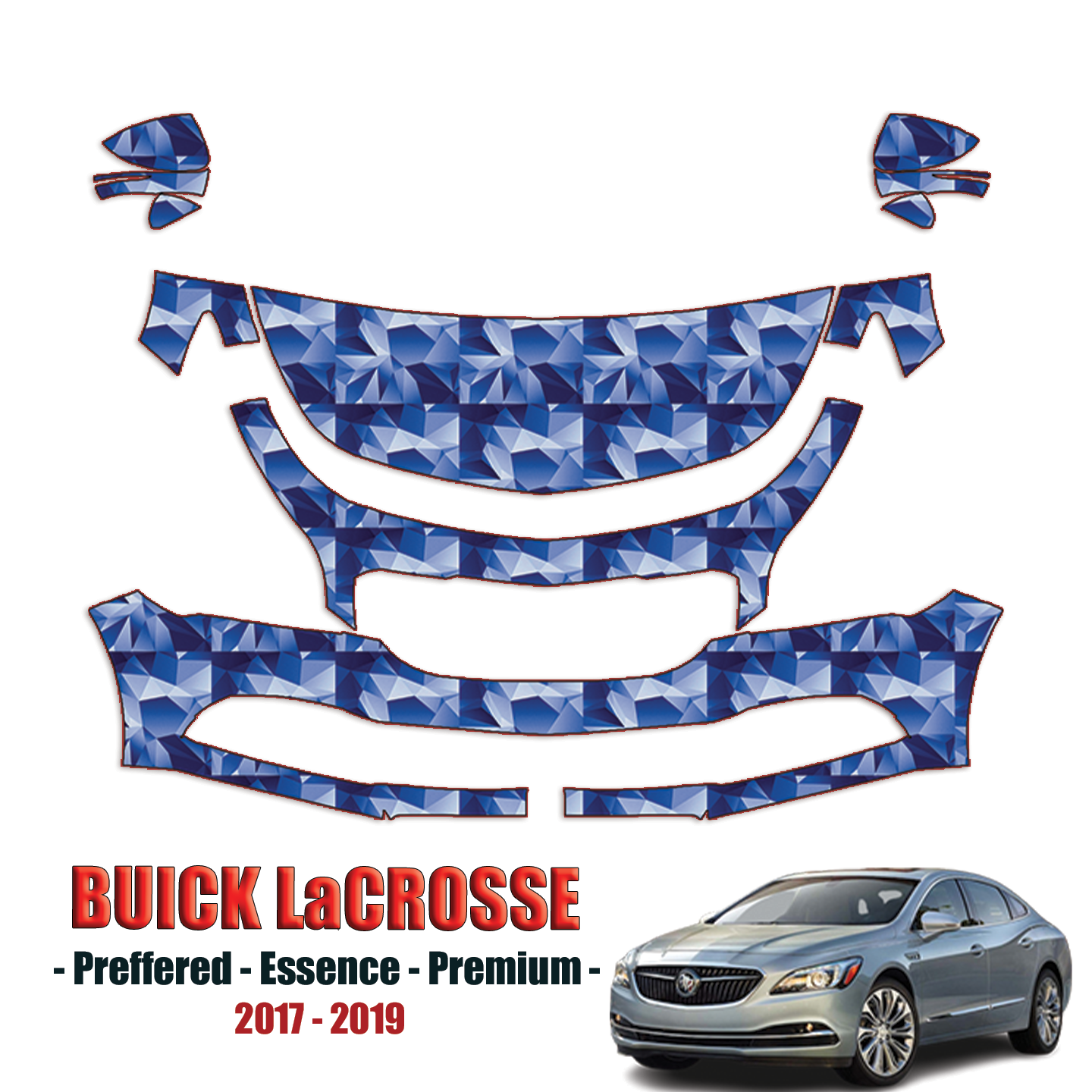 2017-2019 Buick LaCrosse Precut Paint Protection Kit – Partial Front
