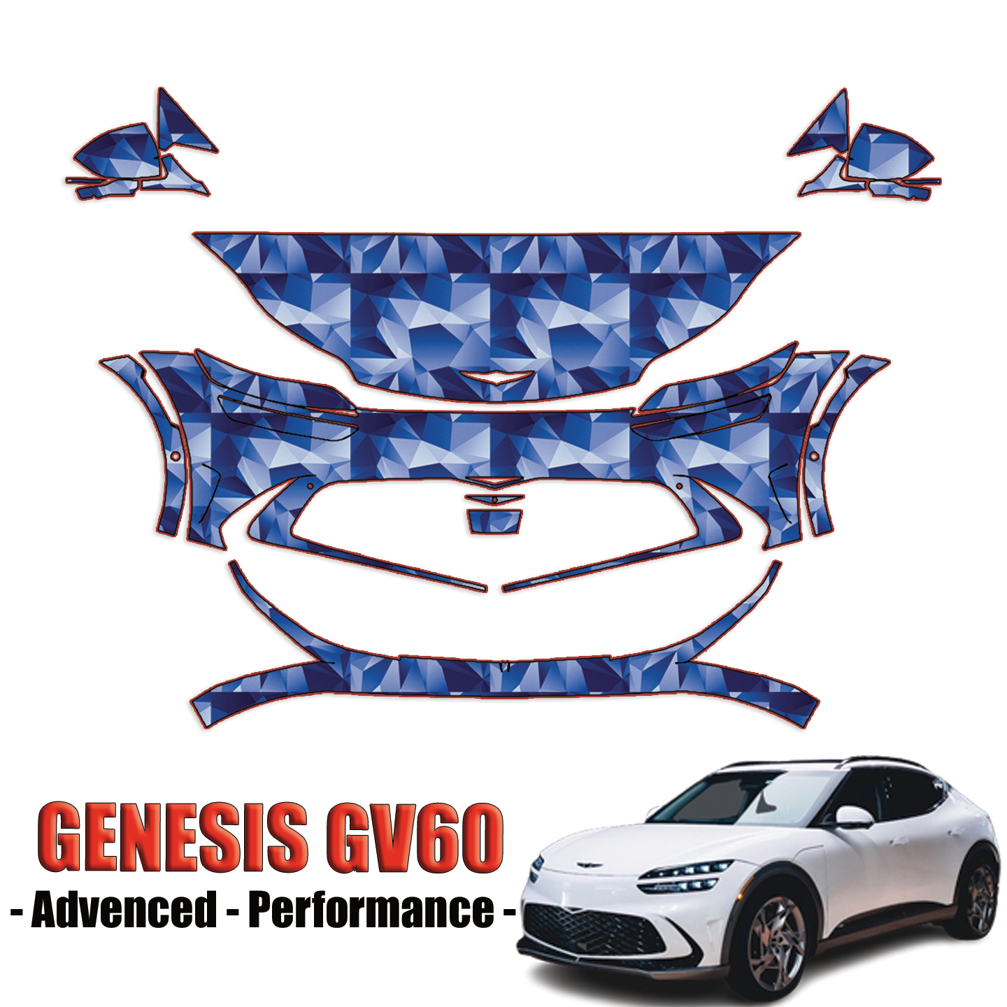 2023-2024 Genesis GV60 Precut Paint Protection PPF Kit – Partial Front