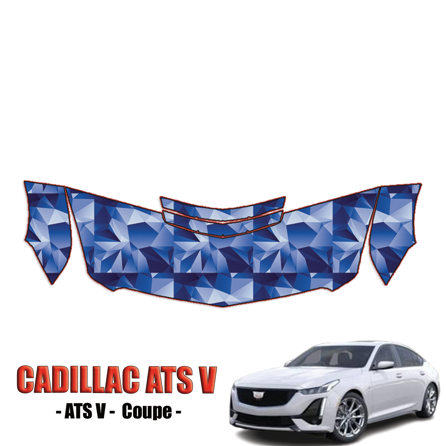 2016-2024 Cadillac ATS V – Coupe Precut Paint Protection – Partial Hood + Fenders