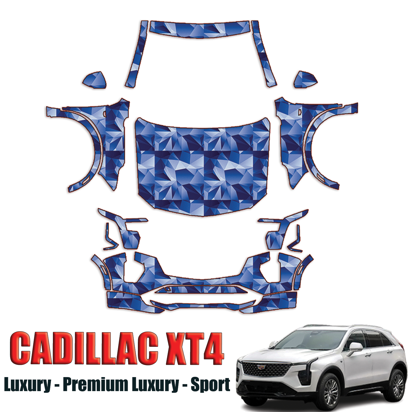 2024-2025 Cadillac XT4 Precut Paint Protection Kit – Full Front+