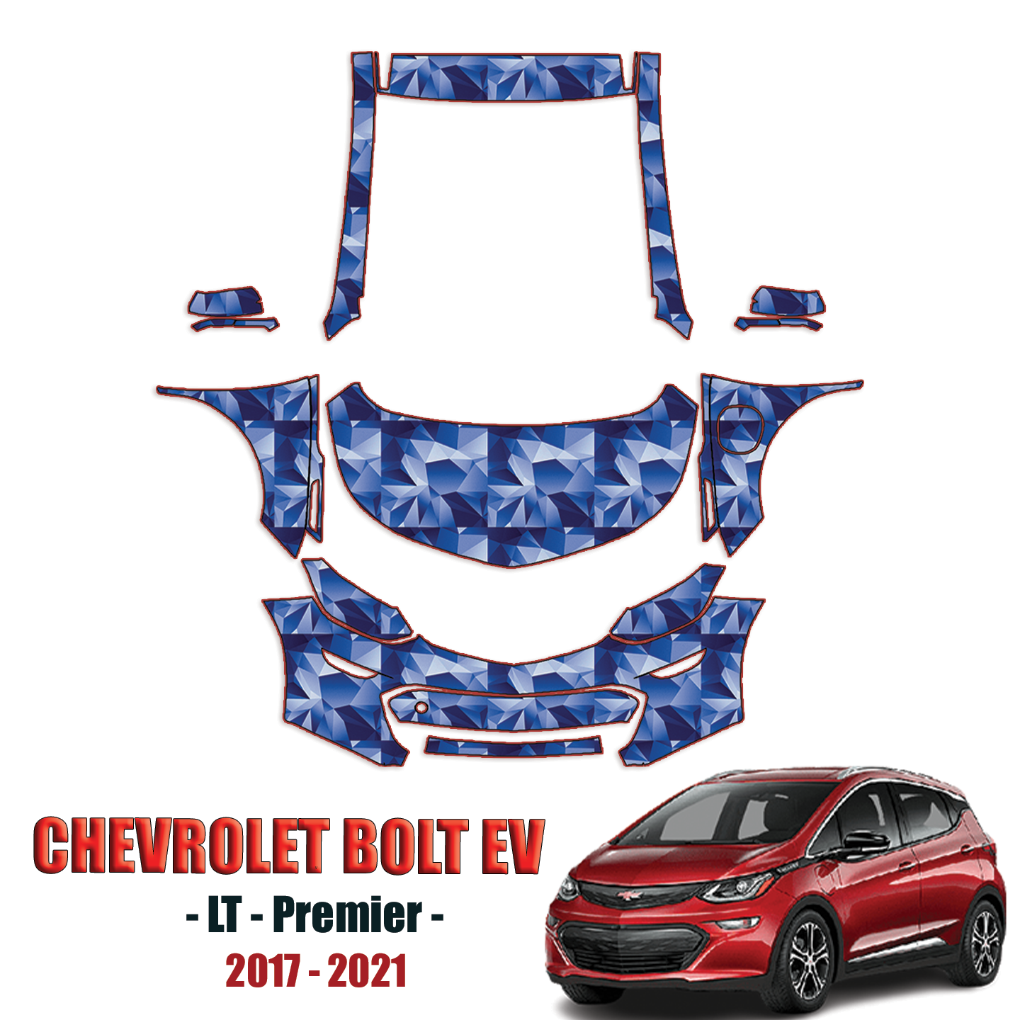 2017-2021 Chevrolet Bolt EV Precut Paint Protection Kit – Full Front+