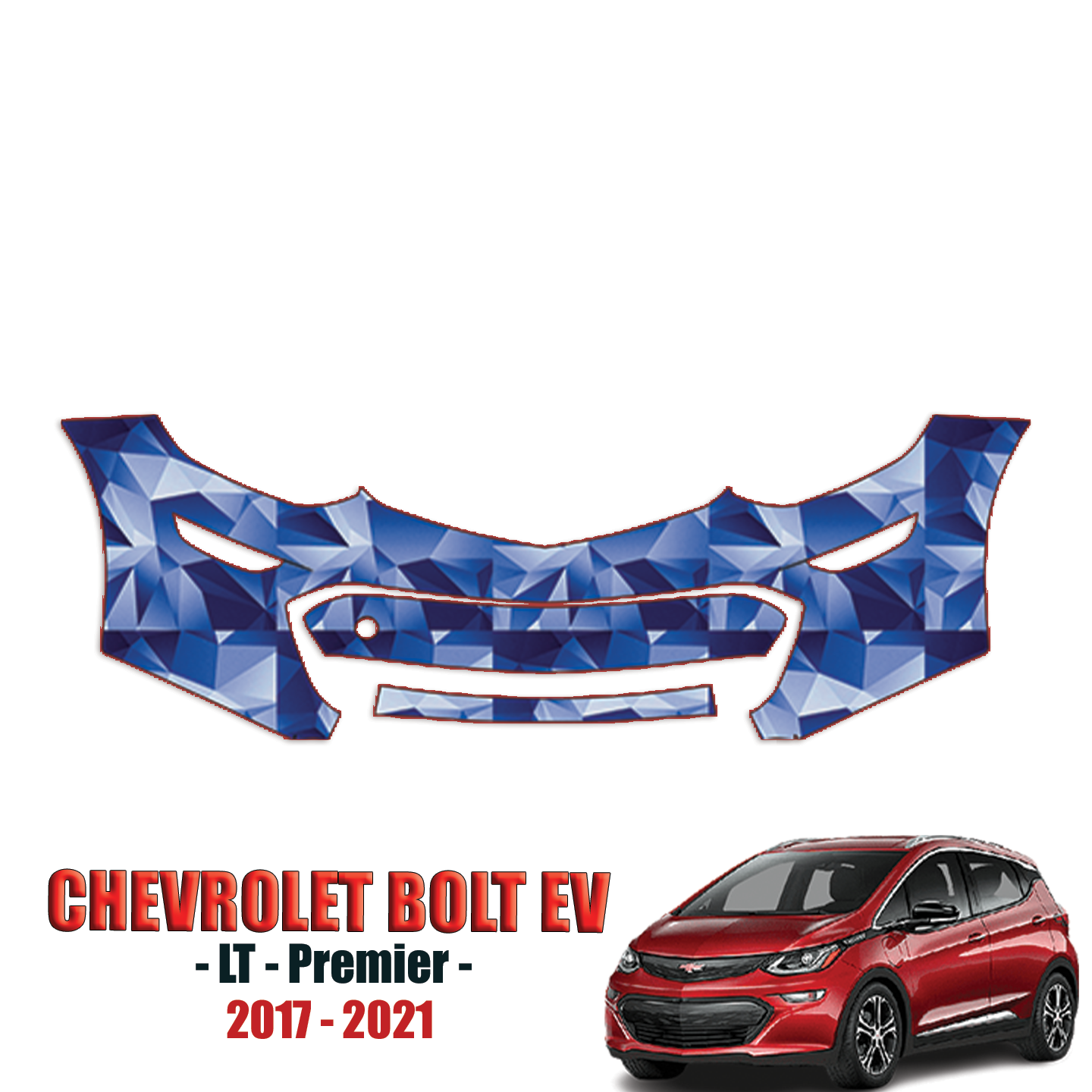 2017-2021 Chevrolet Bolt EV – LT, Premier Precut Paint Protection Kit – Front Bumper