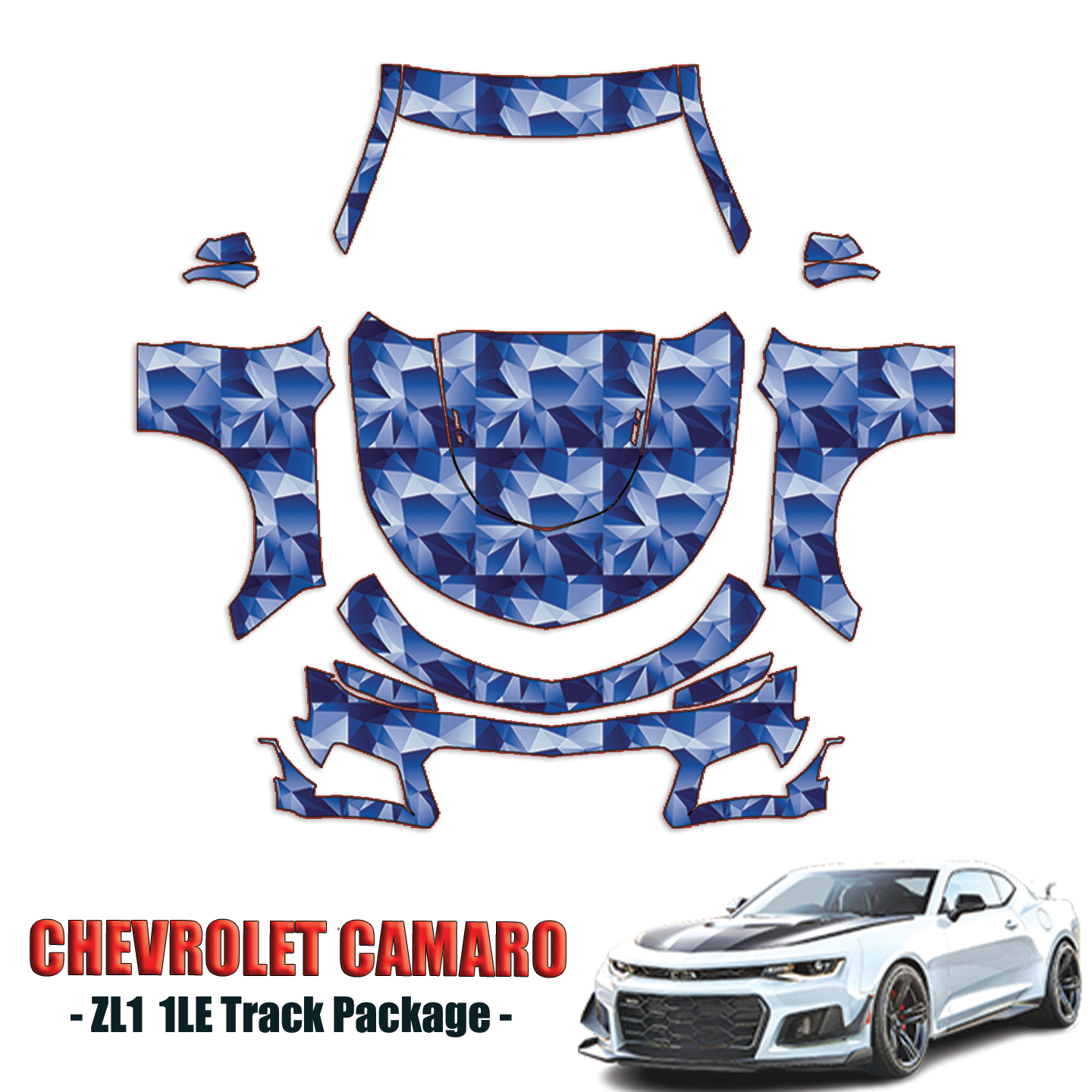 2018-2024 Chevrolet Camaro ZL1 1LE Track Package Precut Paint Protection Kit – Full Front + A Pillars + Rooftop