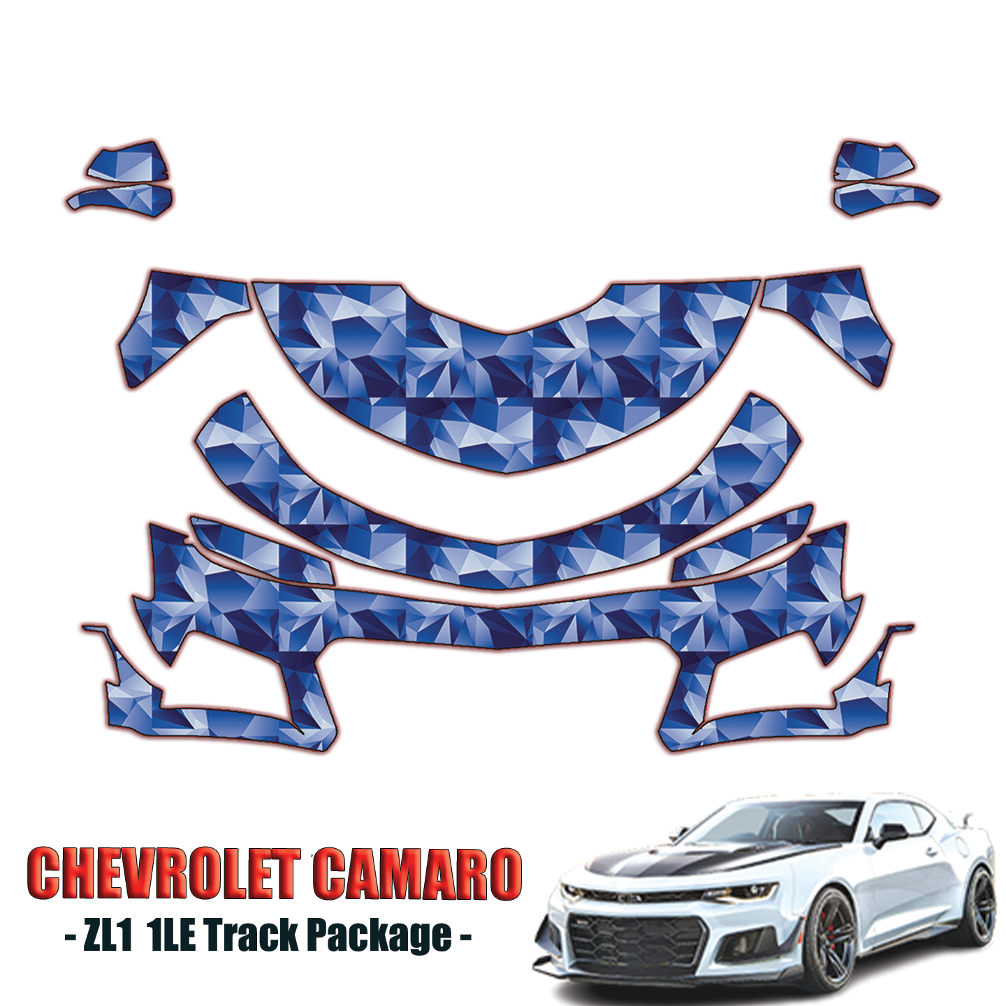 2018-2024 Chevrolet Camaro ZL1 1LE Track Package Pre Cut Paint Protection Kit – Partial Front