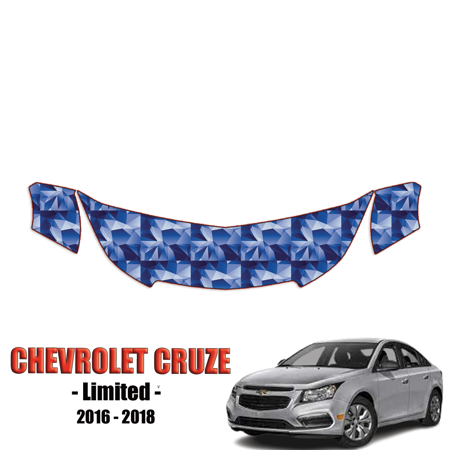 2016-2018 Chevrolet Cruze – Limited Precut Paint Protection – Partial Hood + Fenders