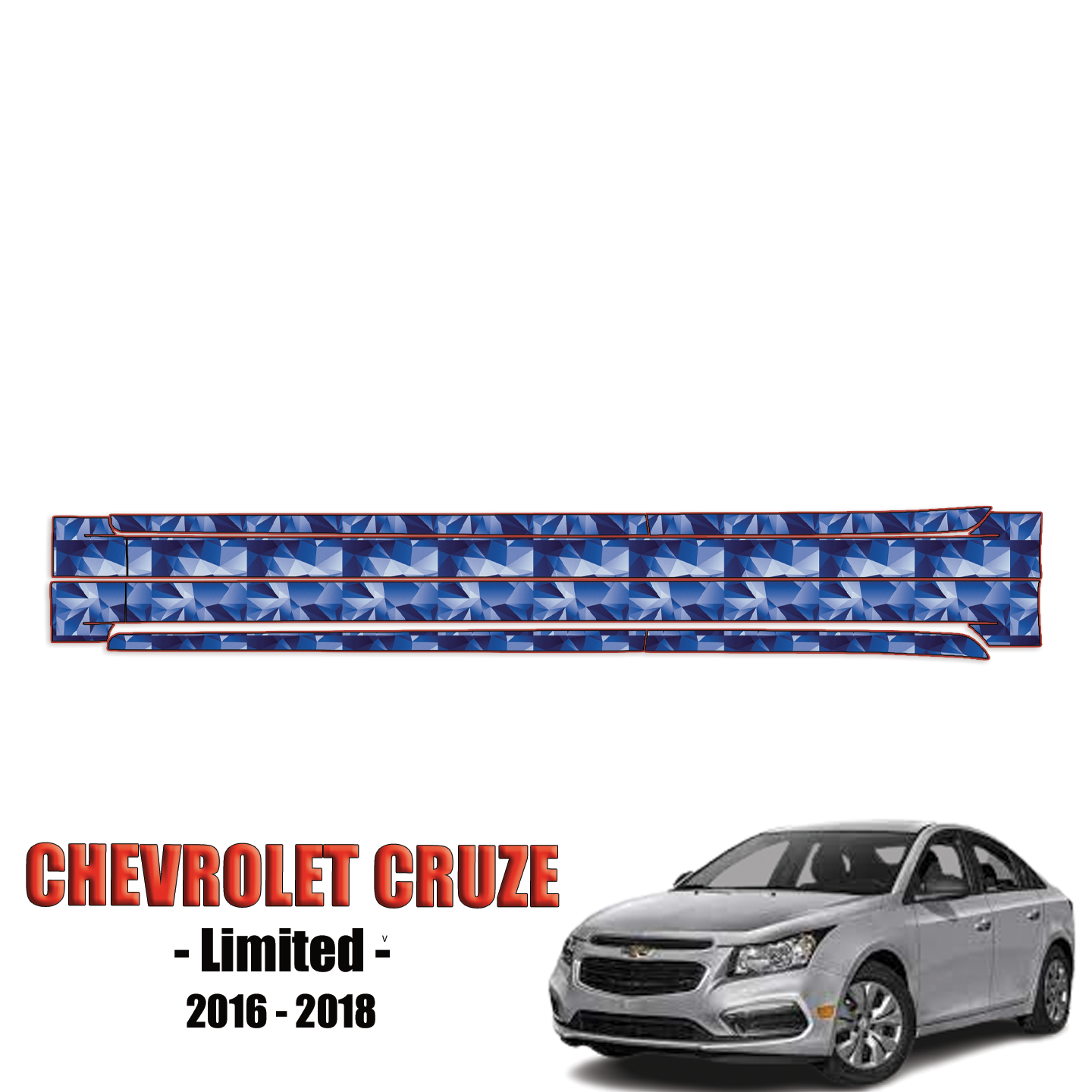 2016-2018 Chevrolet Cruze – Limited Precut Paint Protection Kit – Rocker Panels