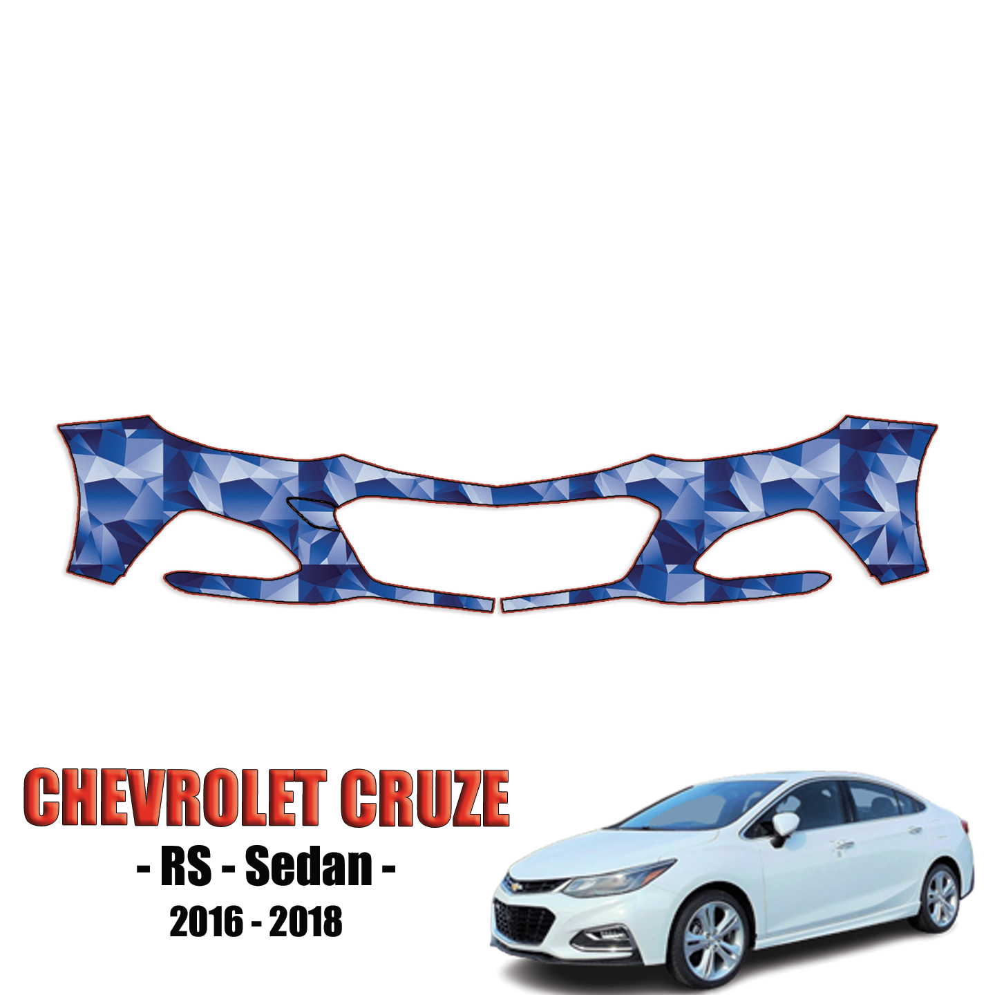 2016-2018 Chevrolet Cruze RS Sedan Precut Paint Protection Kit – Front Bumper
