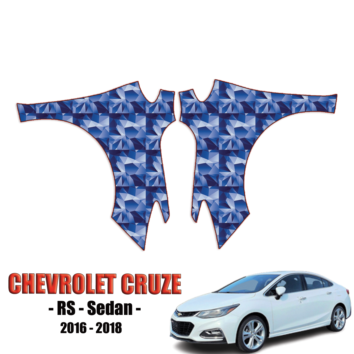 2016-2018 Chevrolet Cruze – RS Sedan Precut Paint Protection Kit – Full Front Fenders