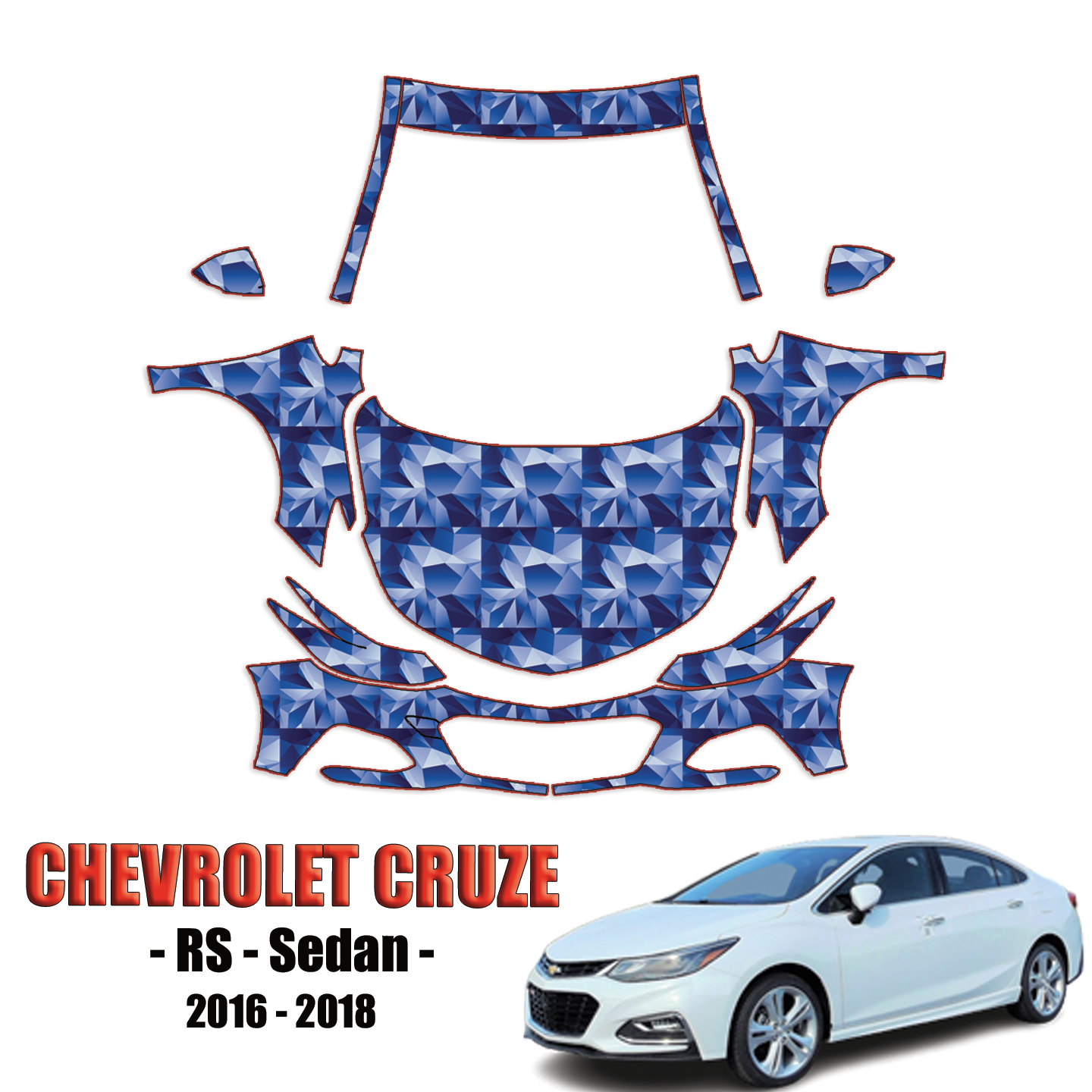 2016-2018 Chevrolet Cruze RS Sedan Precut Paint Protection Kit – Full Front+