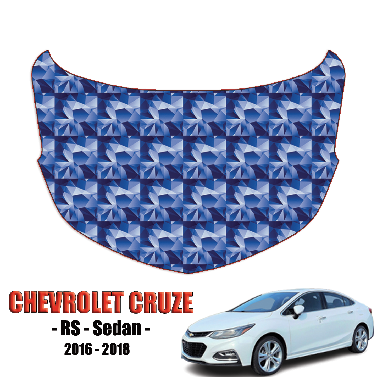 2016-2018 Chevrolet Cruze – RS Sedan Precut Paint Protection Film – Full Hood
